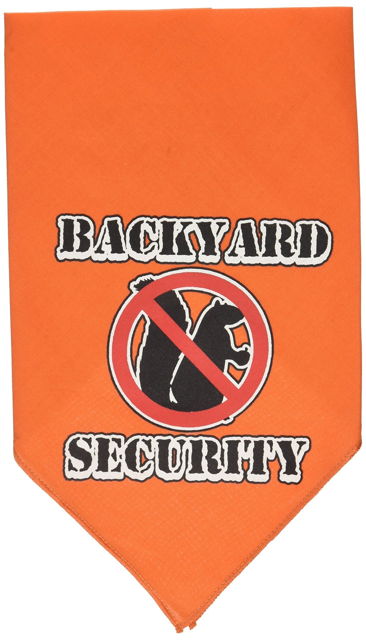Pet and Dog Bandana Screen Printed, &quot;Backyard Security&quot; Orange Small