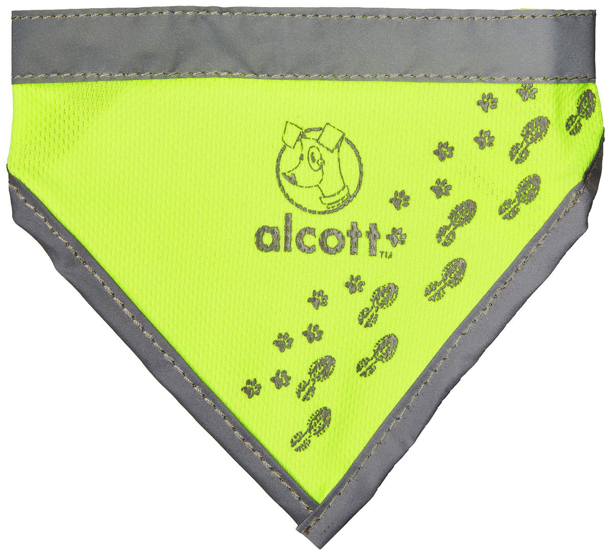 Flexi Alcott Essentials Visibility Dog Bandana, Small, Neon Yellow With Reflective Accents,Apl Es Sm Ba