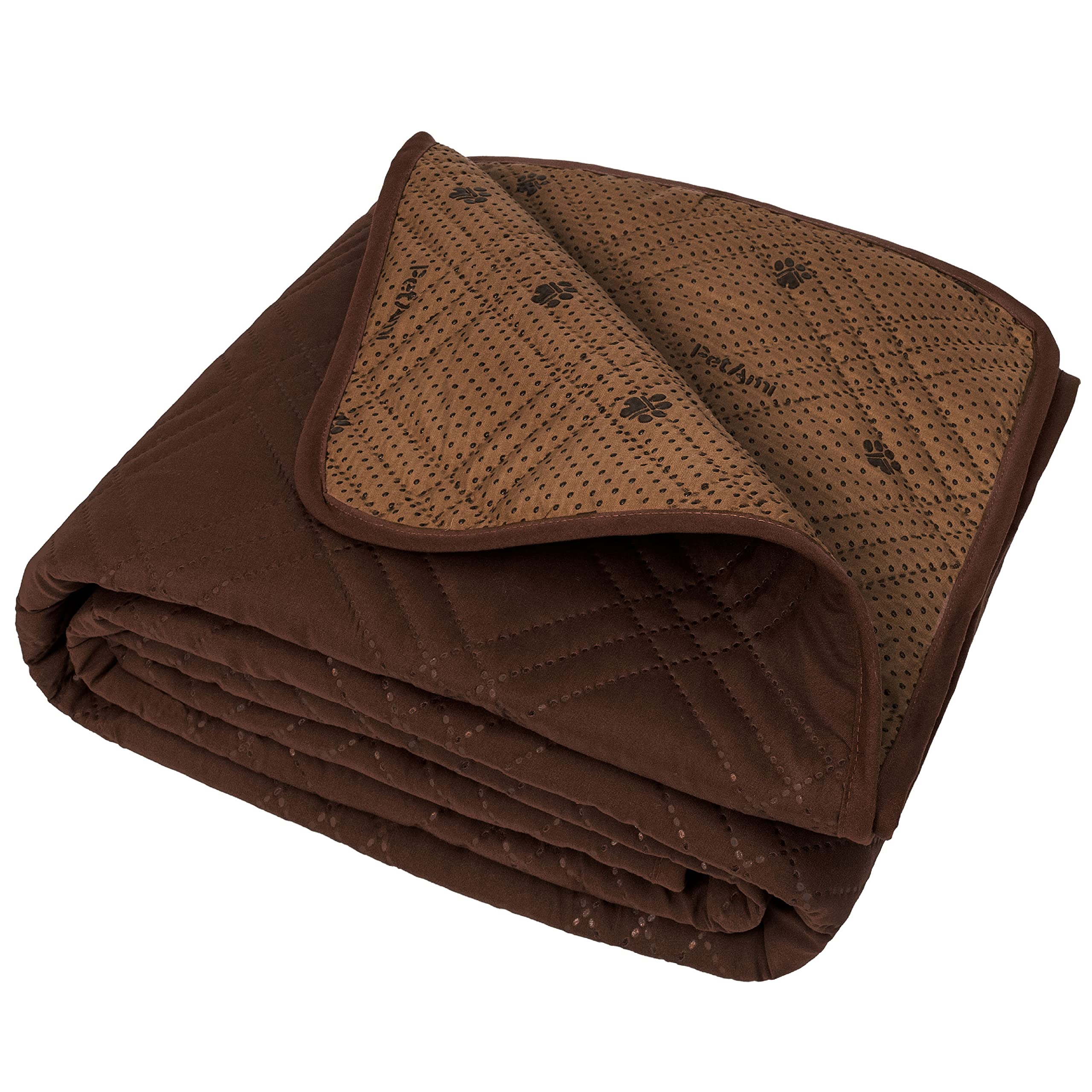 Petami Waterproof Dog Bed Cover Pet Blanket For Medium Large Dog, Couch Cover Sofa Furniture Protector For Dogs Cat, Reversible Water-Resistant Anti-Slip Pad Mat Quilt Washable, 52X82 Brown