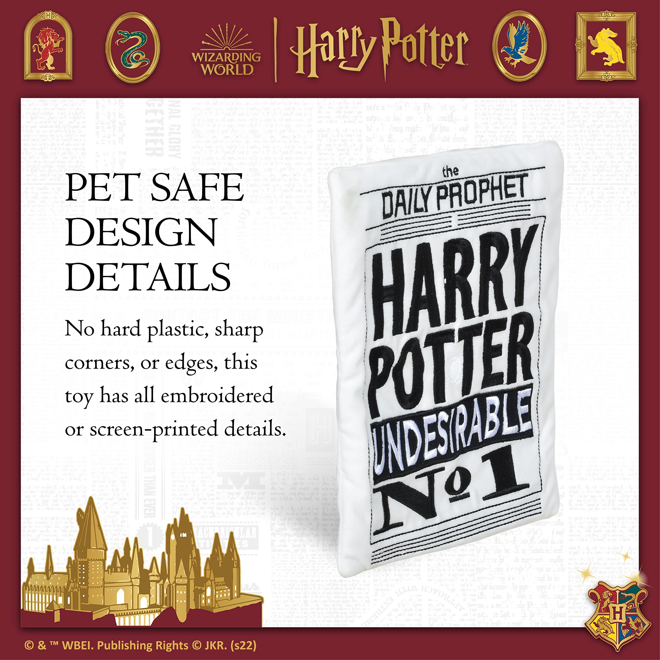 Harry Potter: Daily Prophet Newspaper Crinkle Pet Toy | Harry Potter Dog Toy Daily Prophet Newspaper Crinkle Toy For Pets | Dog
