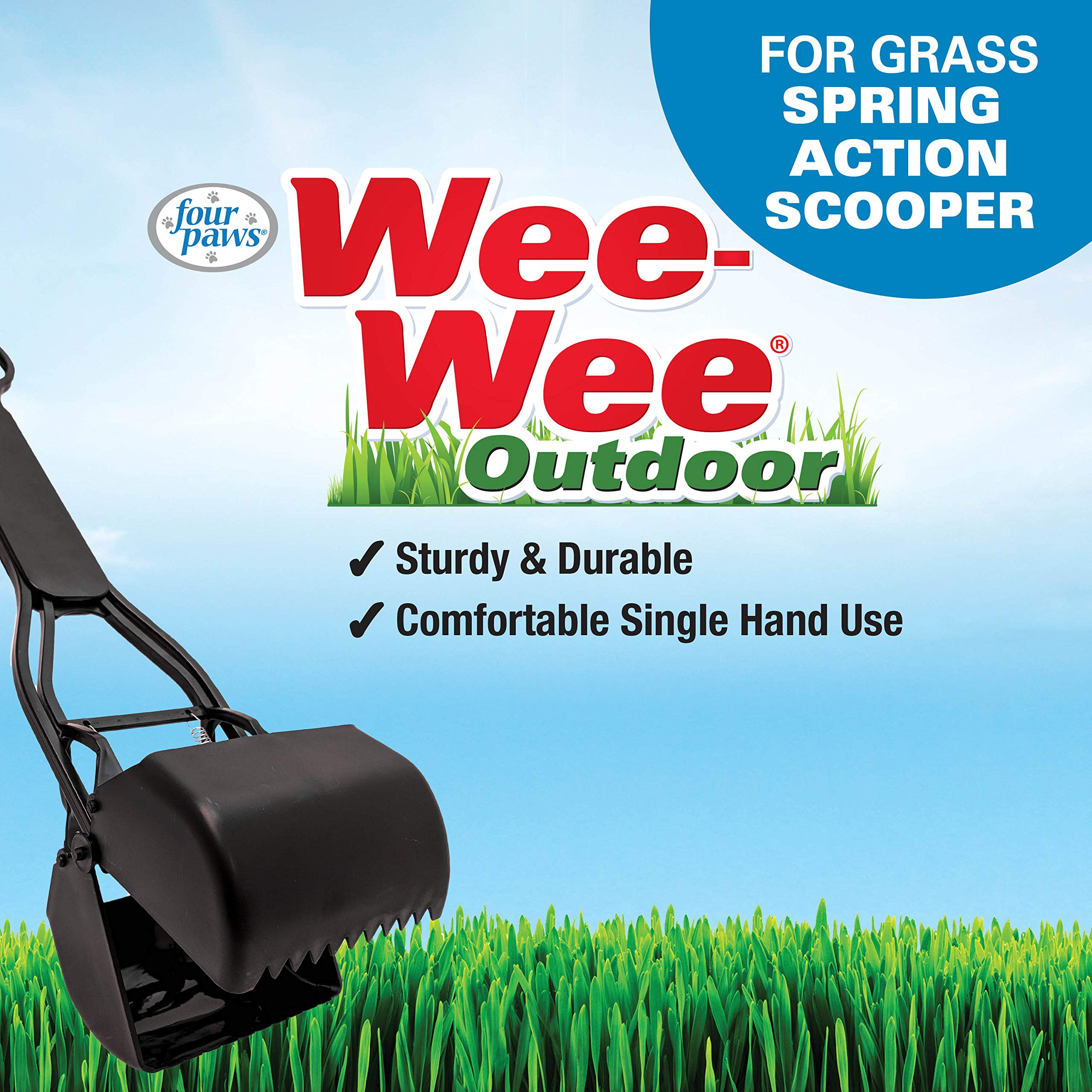 Four Paws Allen'S Spring Action Dog Scooper For Grass Standard Black 5.13' X 5.5' X 24.75'