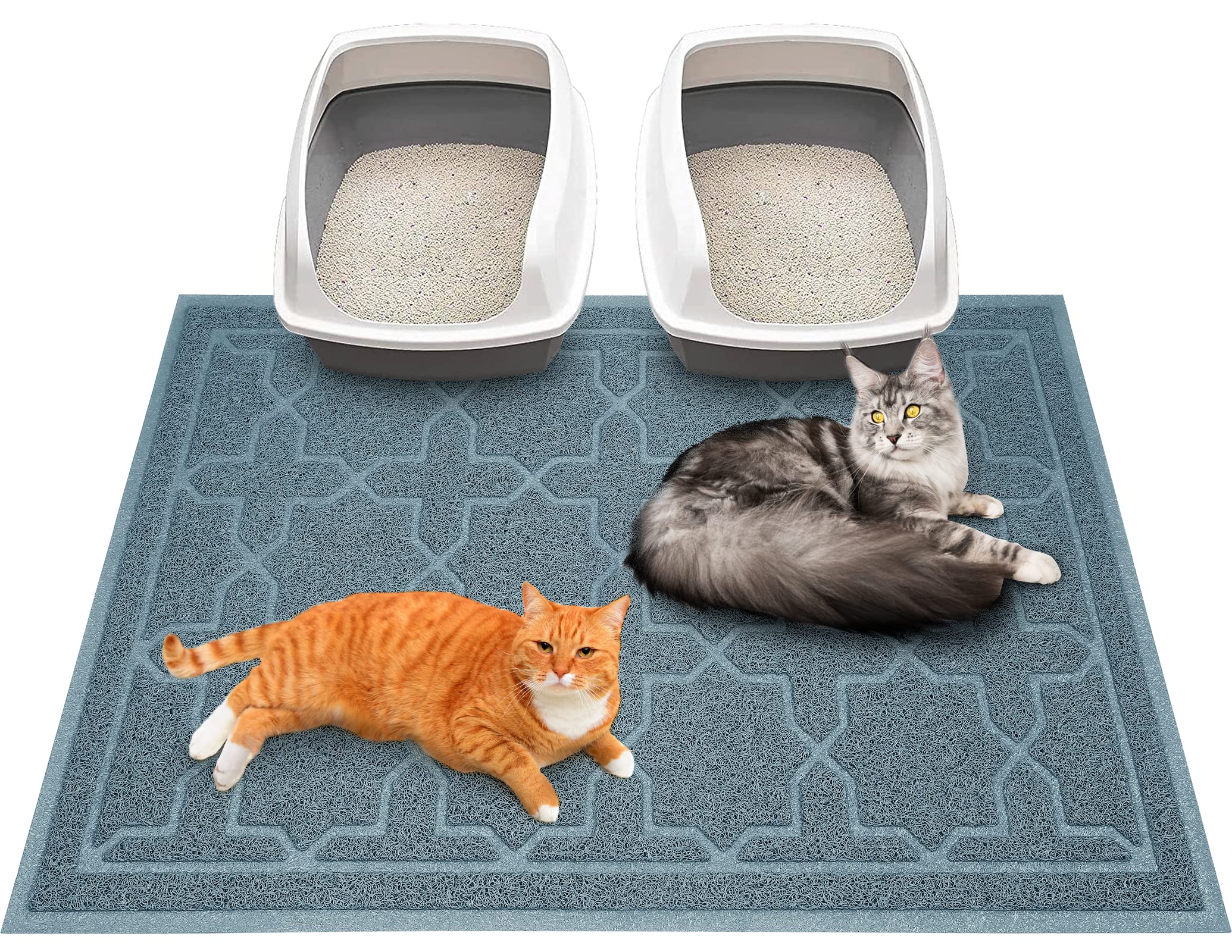 Yimobra Cat Litter Mat, 47 x36  Litter Box Mat with Litter Lock Mesh, Soft Cat Litter Mat Litter Trapping Mat, Easy to Clean, No