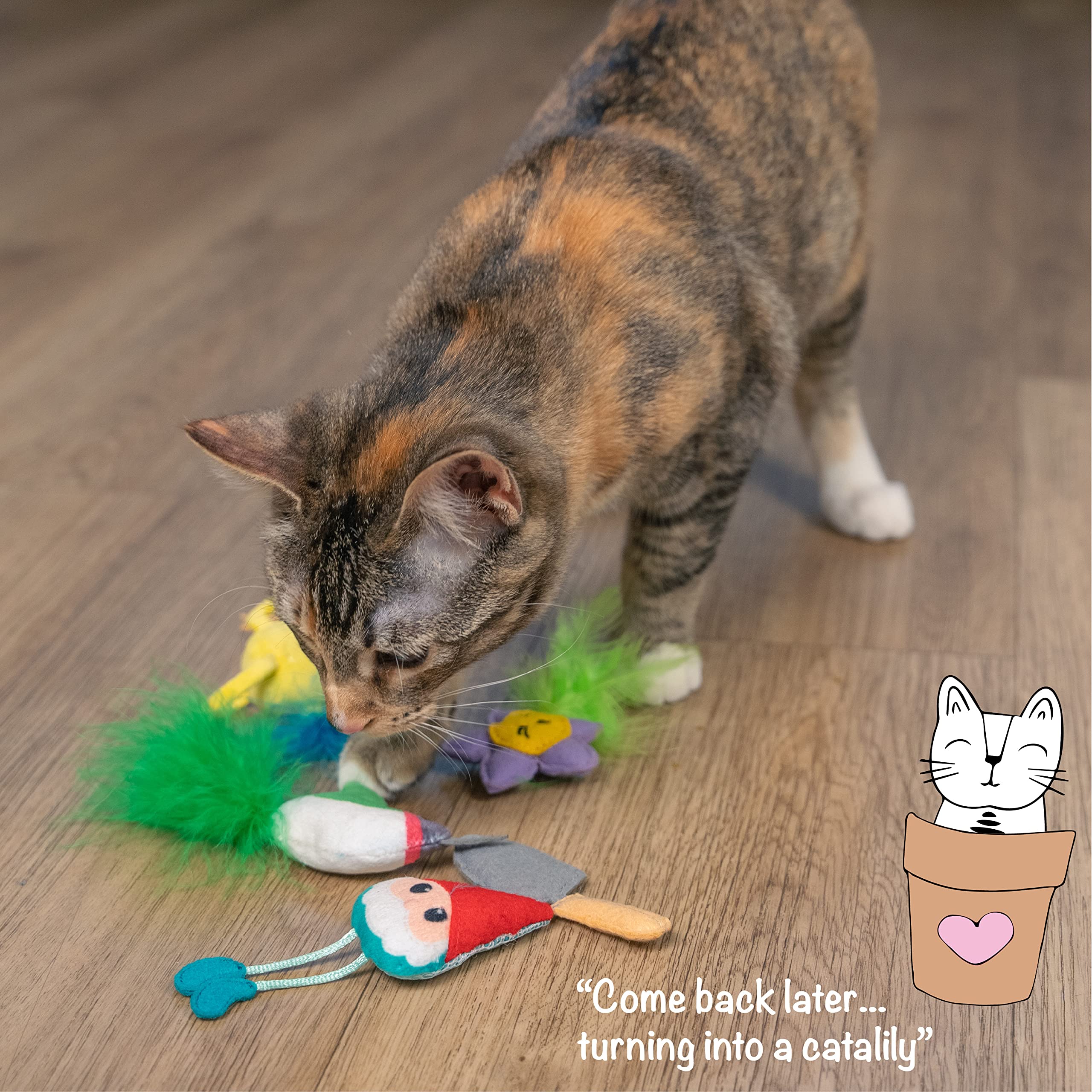 Catstages Garden Fur-Ends Plush Catnip Cat Toys - 6 Pack