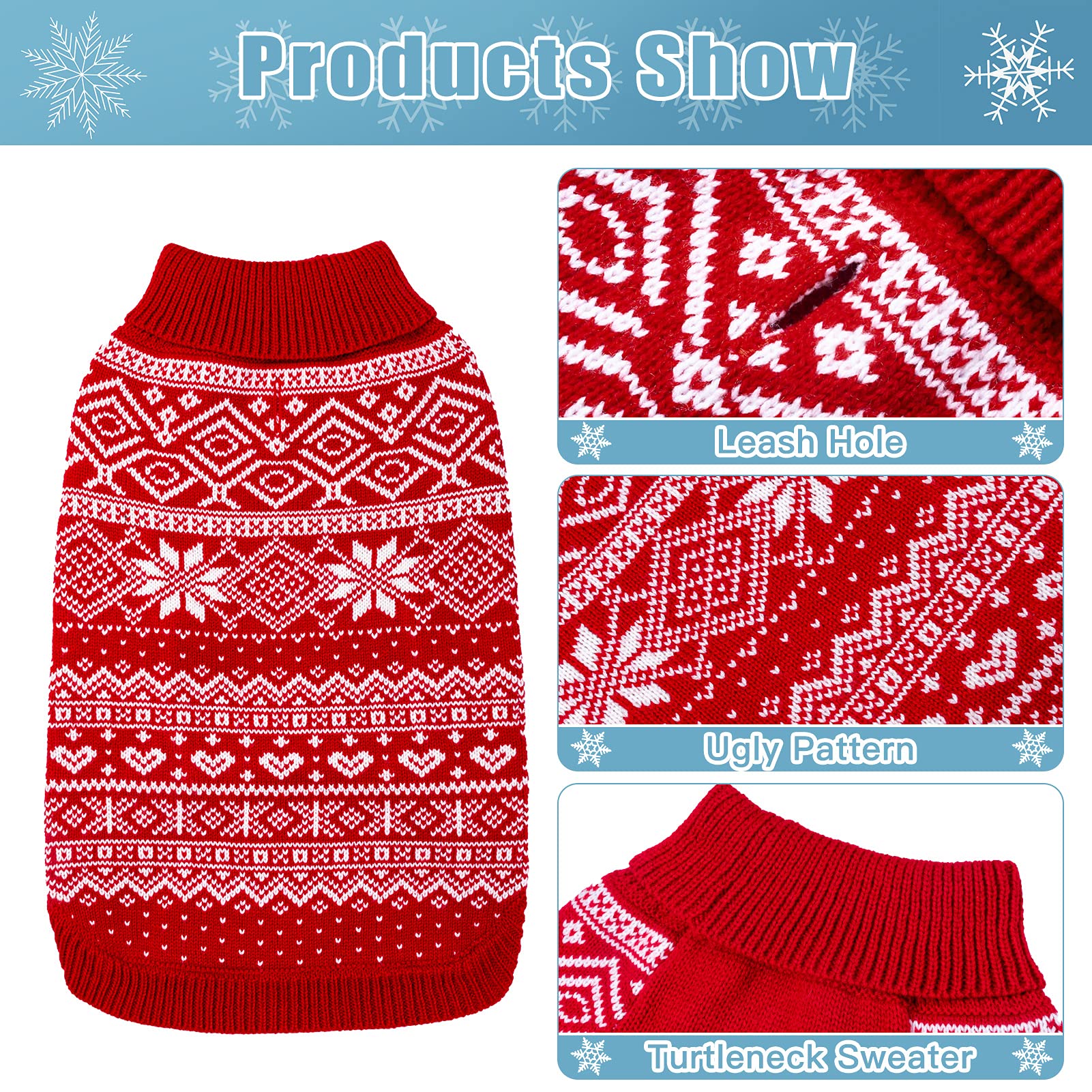 Homimp Dog Sweater Argyle - Warm Sweater Winter Clothes Puppy Soft Coat, Ugly Dog Sweater For Small Medium And Large Dogs, Pet Clothing Boy Girl