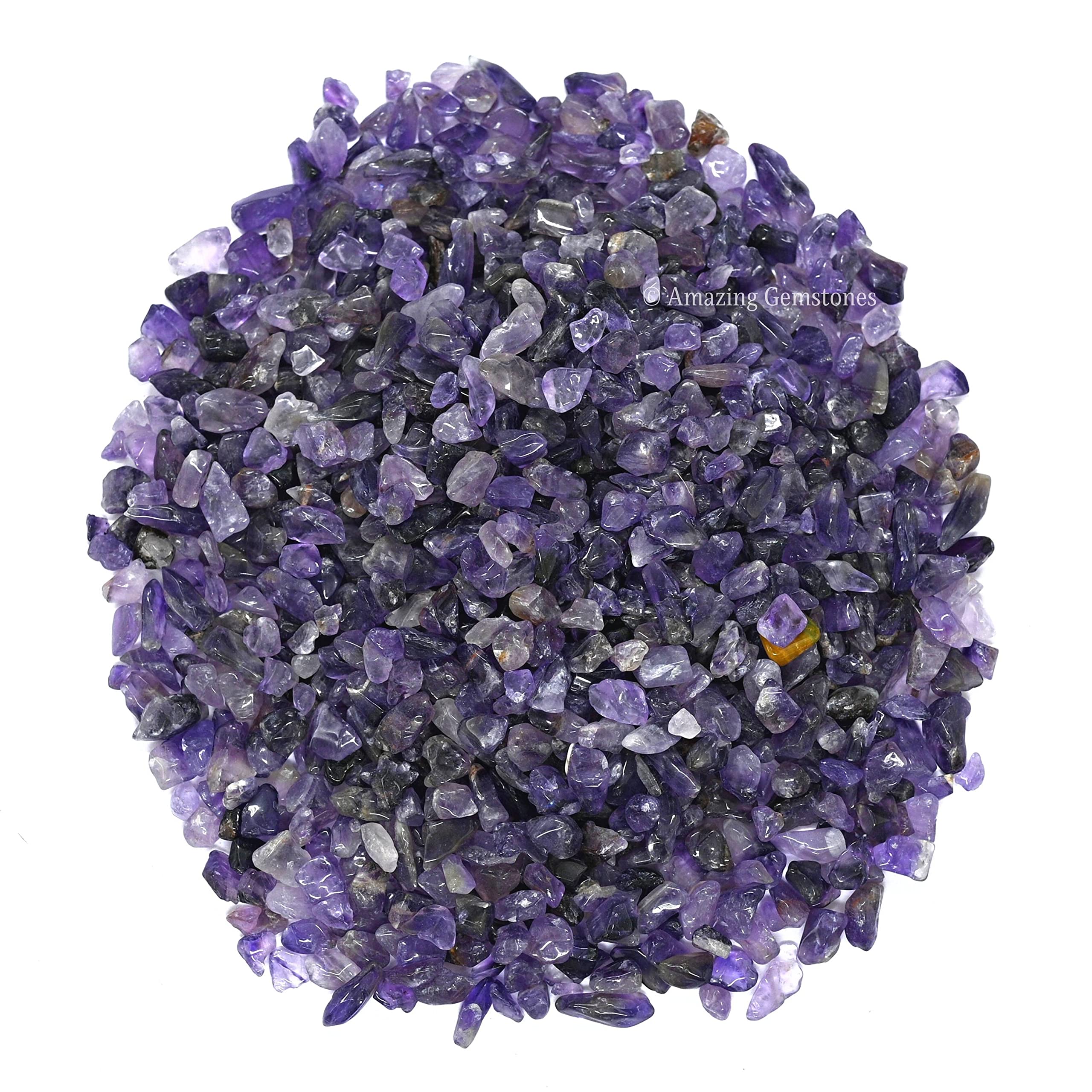 Amethyst Crystal Chips Aquarium Gravel Rocks - Amethyst Chips Bulk Fish Tank Gravel, Small Tumbled Stone Chips And Tiny Crystals