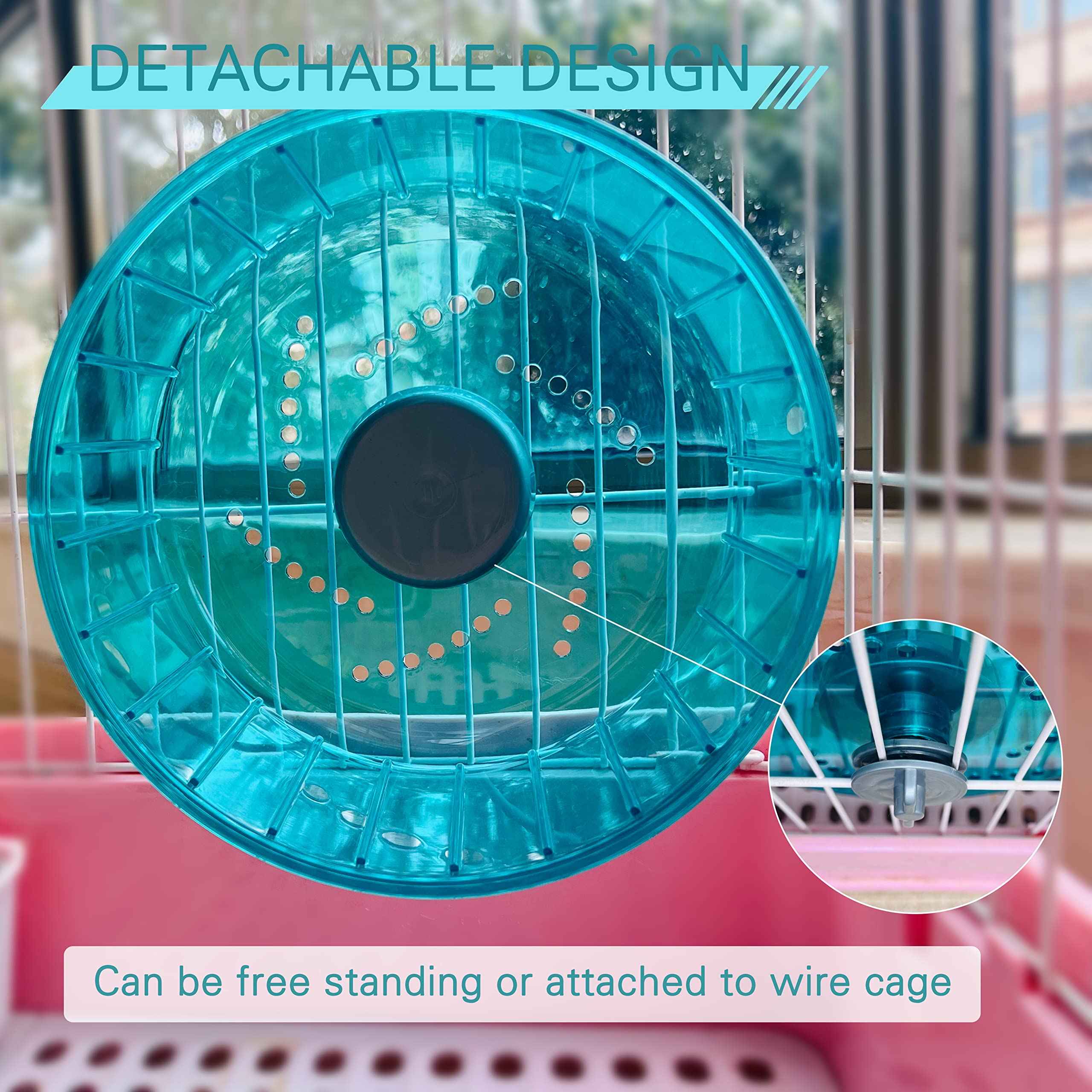 Petest Hamster Exercise Wheel, Silent Spinner Hamster Running Wheels, Diameter 8.3 Inch, Green