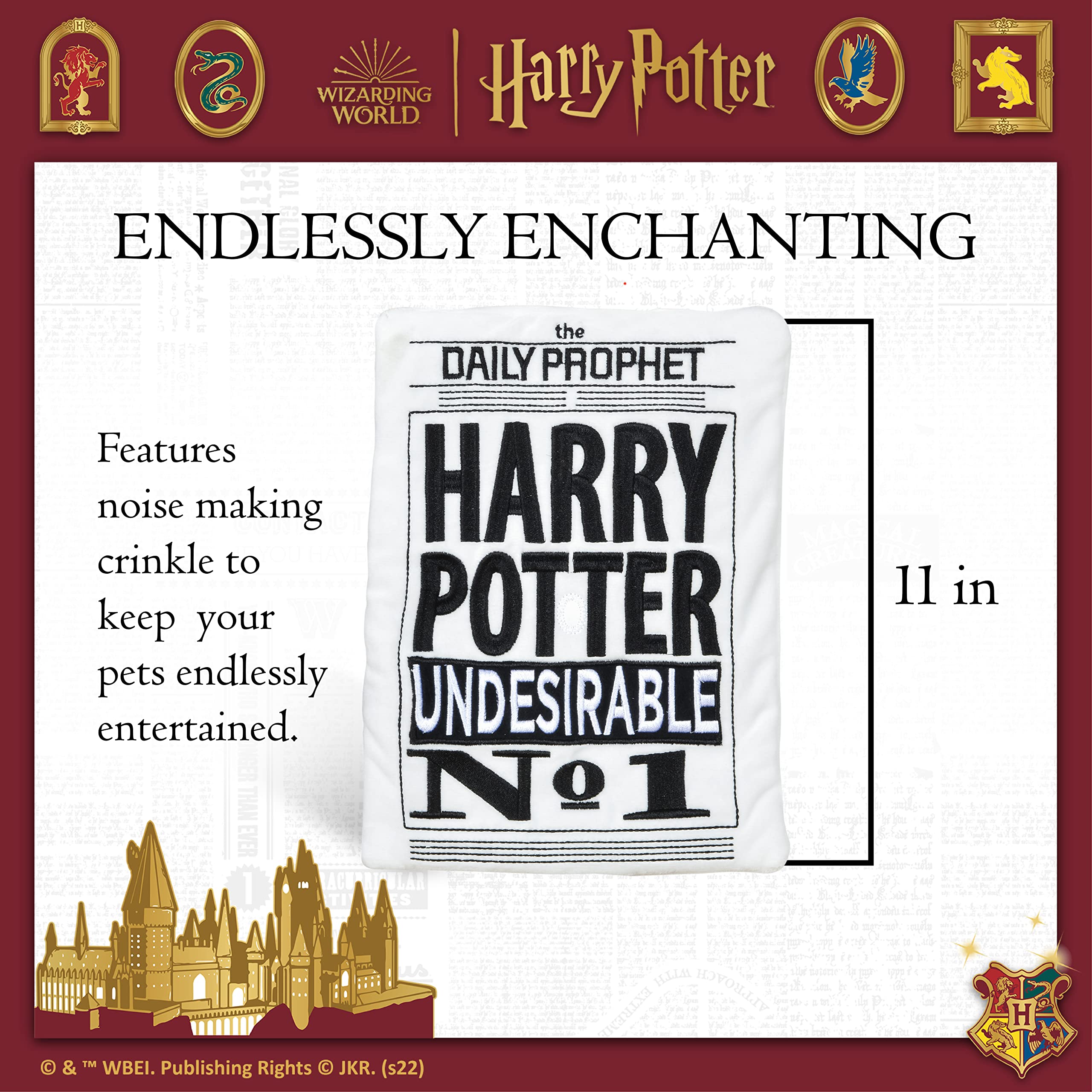 Harry Potter: Daily Prophet Newspaper Crinkle Pet Toy | Harry Potter Dog Toy Daily Prophet Newspaper Crinkle Toy For Pets | Dog