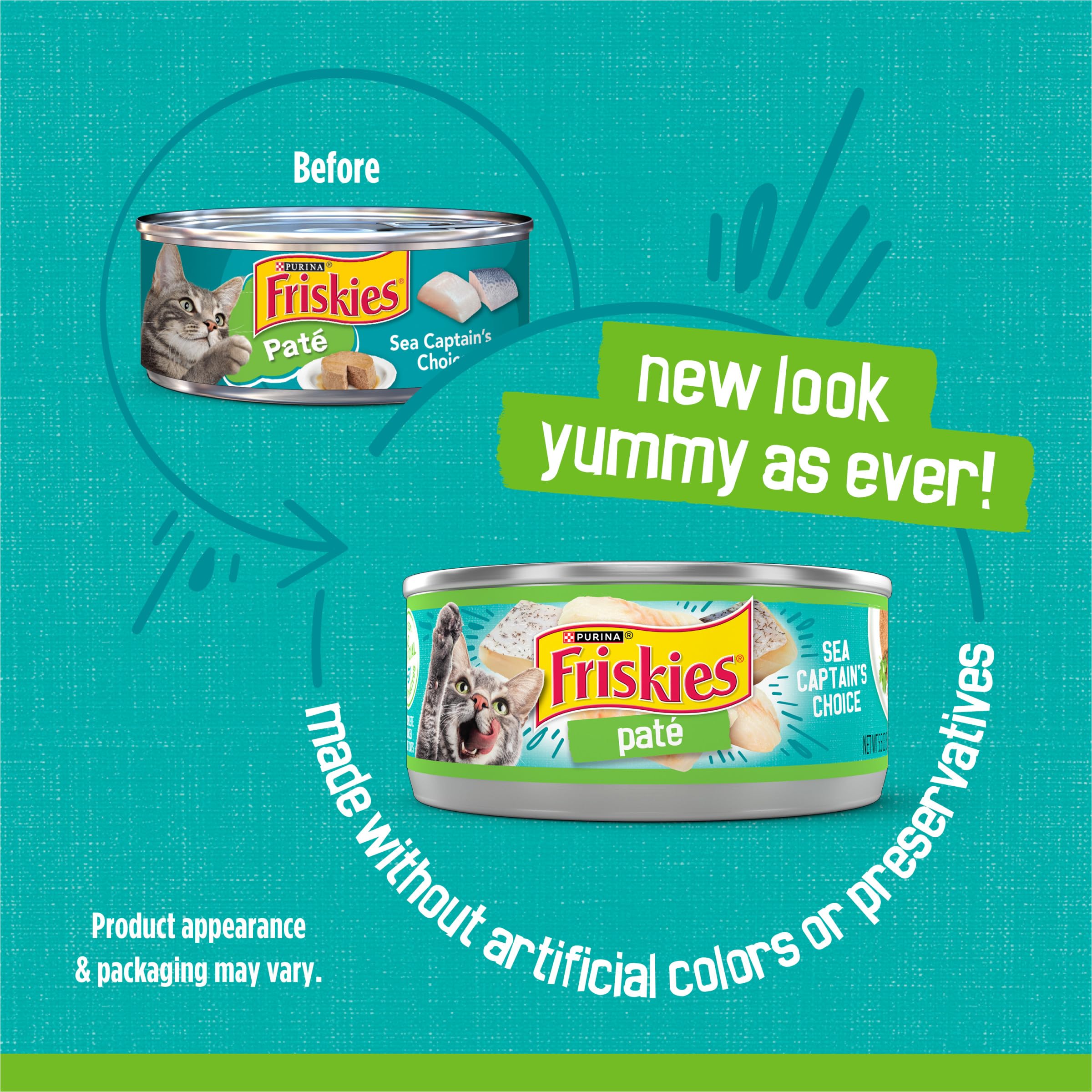 Purina Friskies Wet Cat Food Pate, Sea Captain s Choice - (Pack of 24) 5.5 oz. Cans