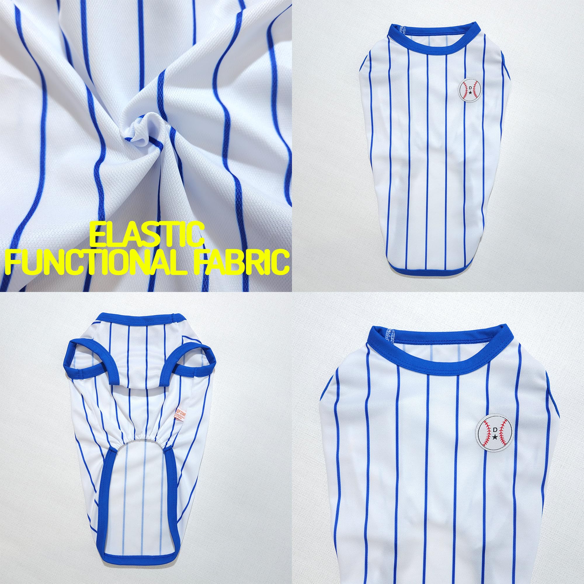 D Doggy Star Dachshund Clothes For Dogs Baseball Mini And Adults T Shirts (M,Baseball Blue)