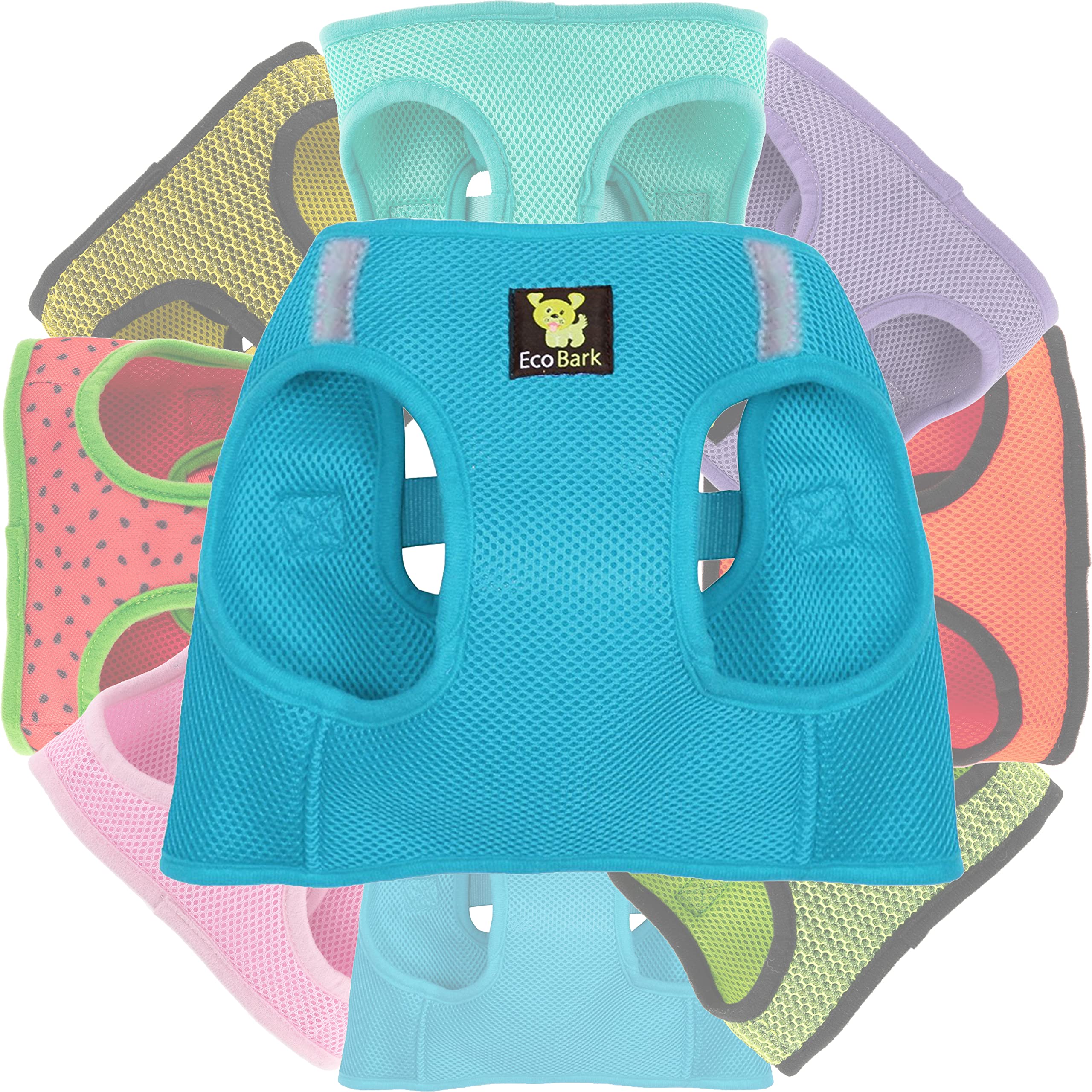 Ecobark Step In Dog Harness - Eco-Friendly Dog Harnesses For For Small & Medium Breed Dogs - Reflective And Adjustable Chest Body Halter Vest -Soft Luxurious Mesh (Baby Blue, Xl)