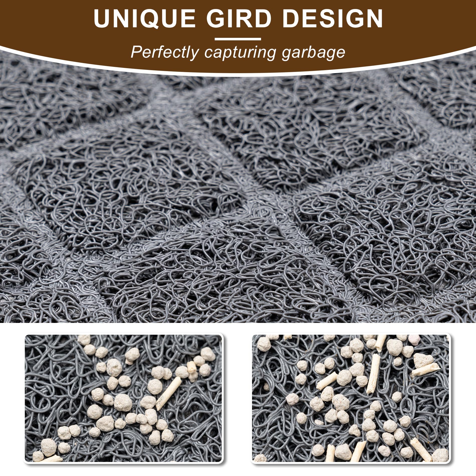 Cat Litter Mat Litter Box Mat,Litter Trapping Mat Premium Durable Pvc Pad, 24 X 35 Inches Kitty Litter Box, Easy To Clean,Non-Sl