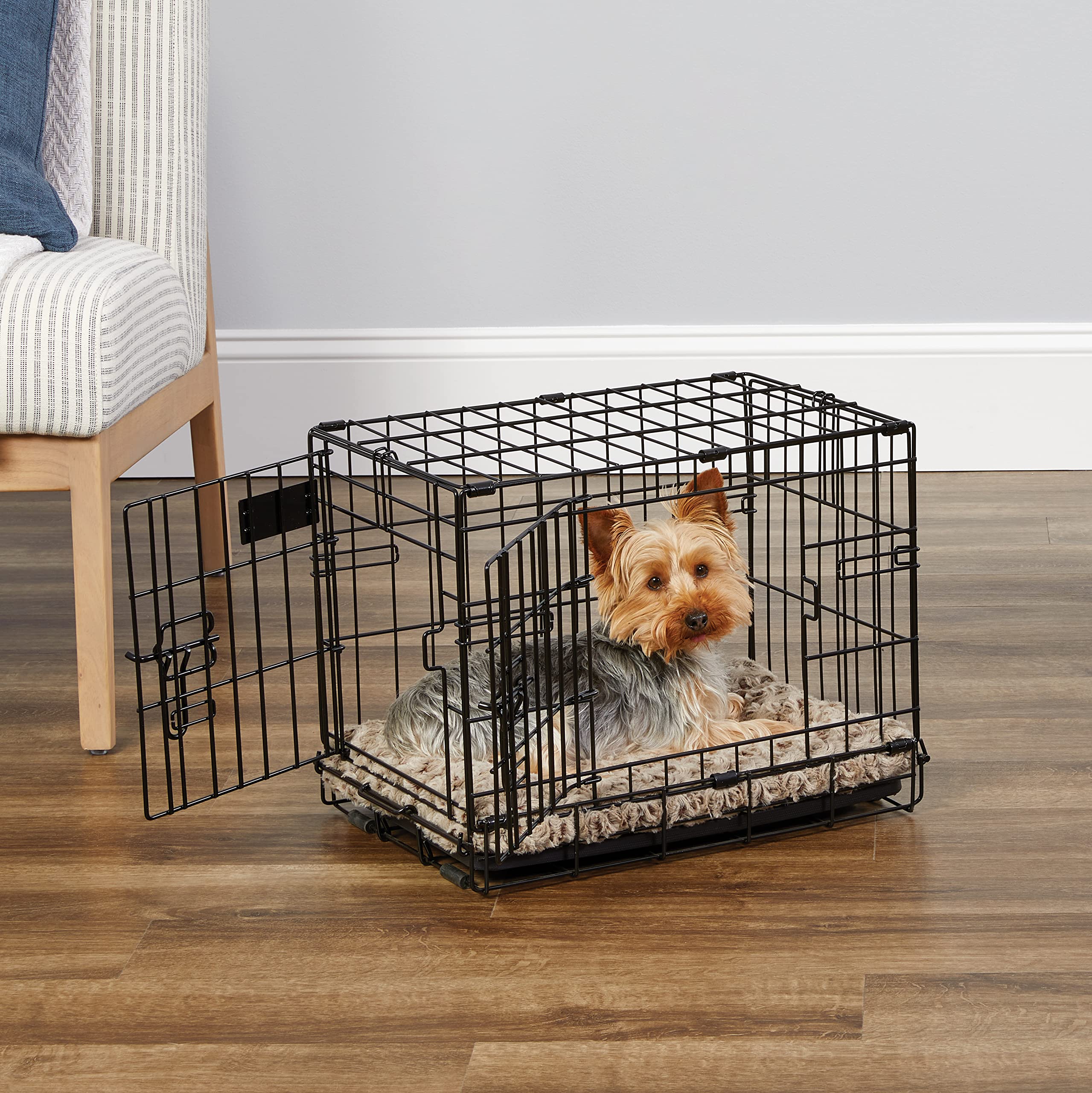 MidWest Homes for Pets Newly Enhanced Single & Double Door iCrate Dog Crate, Includes Leak-Proof Pan, Floor Protecting Feet, Div