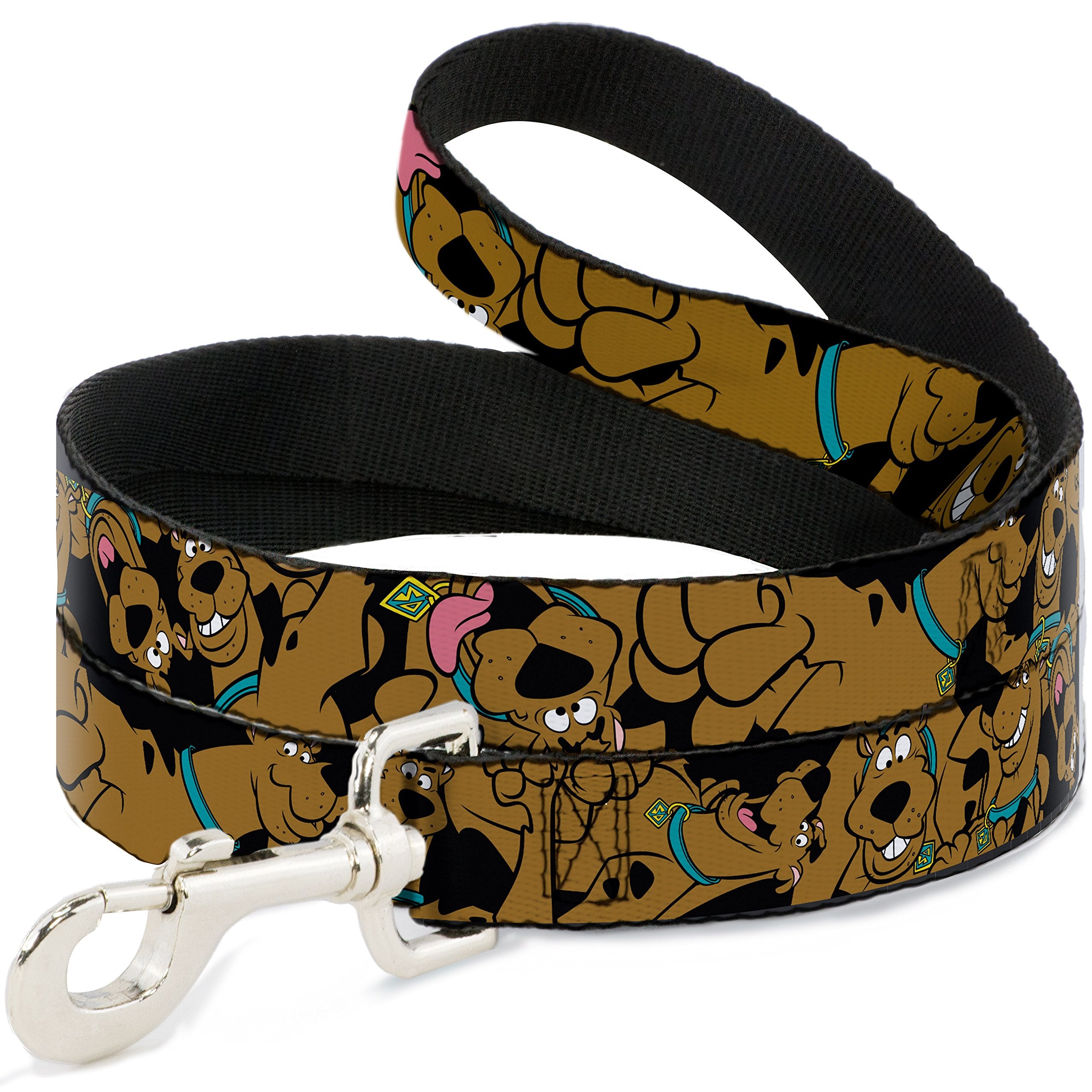 Buckle-Down Pet Leash - Scooby Doo Stacked Close-Up Black - 4 Feet Long - 1.5' Wide