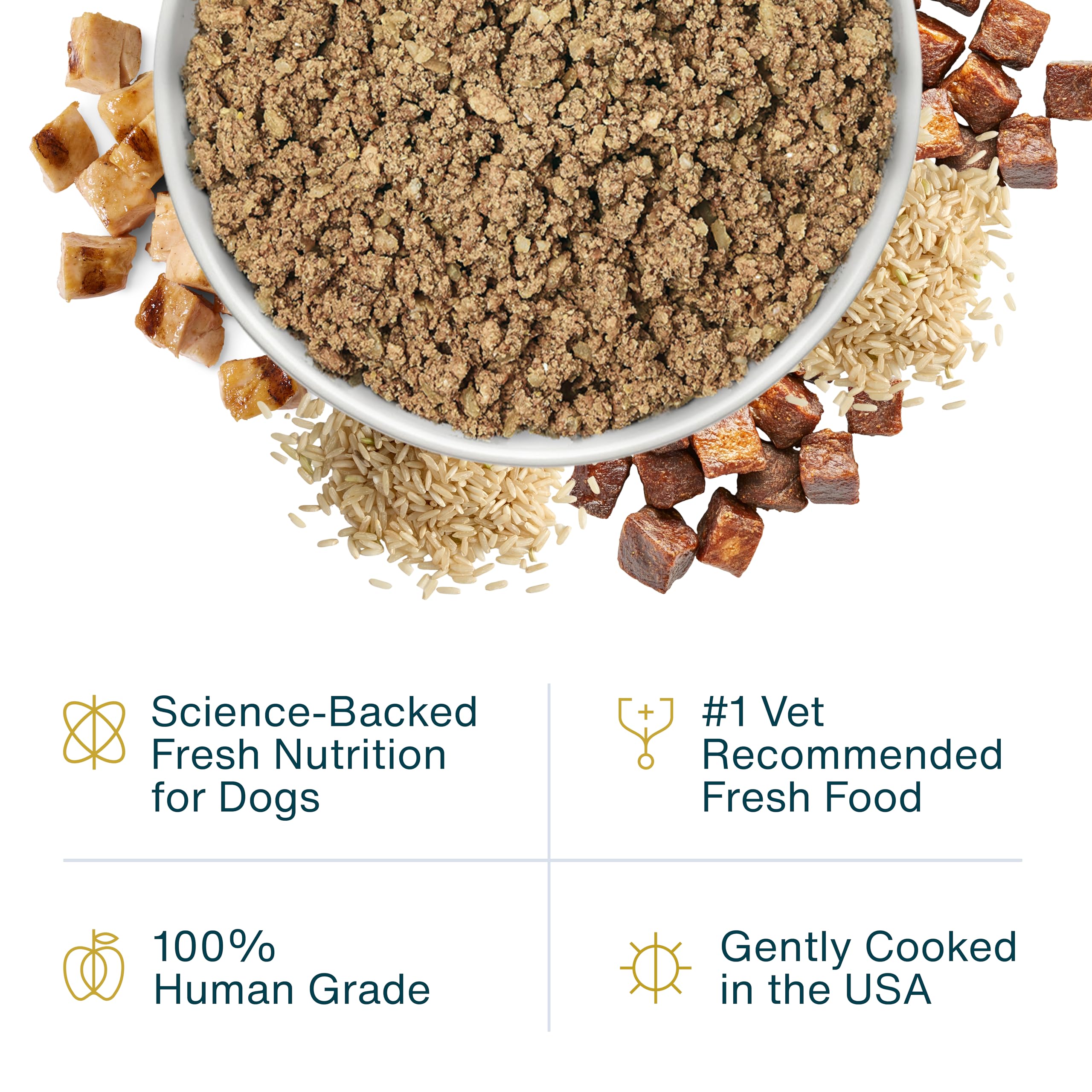 JustFoodForDogs Fresh Frozen Dog Food, RX Critical Care, 1.13 lb (21 Pack), Brown, Human Quality Ingredients