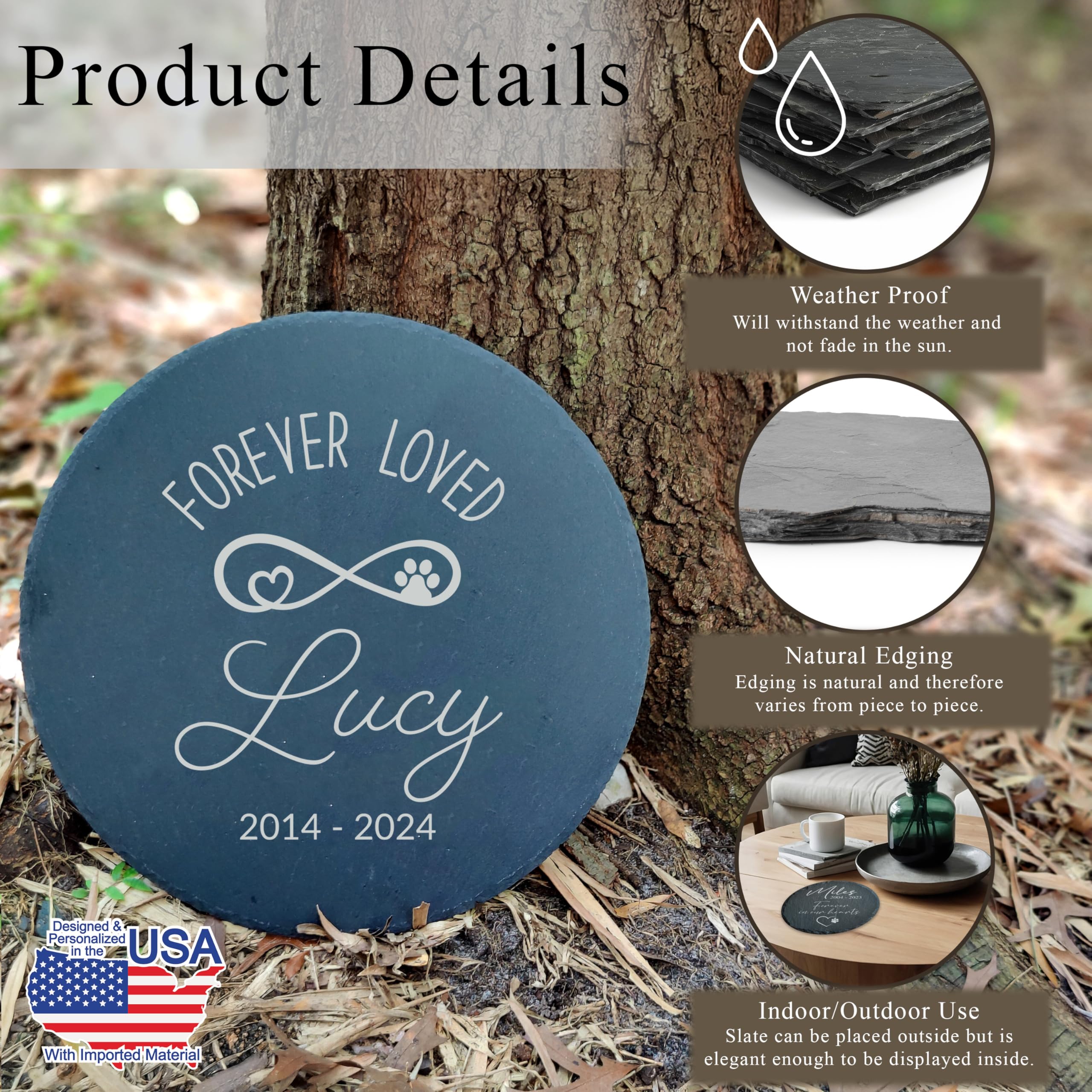 Dog Memorial Gift, Cemetery Decoration For Grave, Pet Loss Sympathy Gift, Personalized Remembrance Garden Stone, Cat Lovers Heav