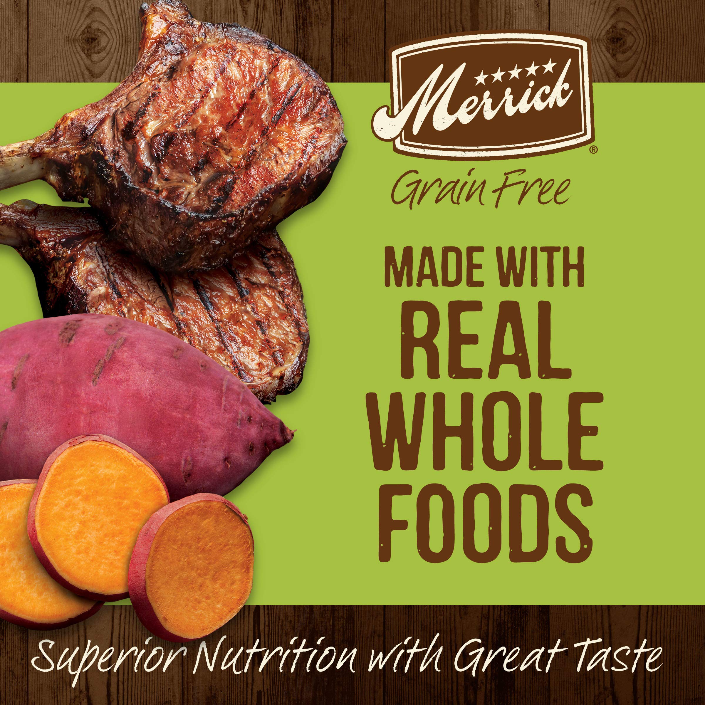 Merrick Premium Grain Free Dry Adult Dog Food, Wholesome And Natural Kibble With Real Lamb And Sweet Potato - 4.0 lb. Bag
