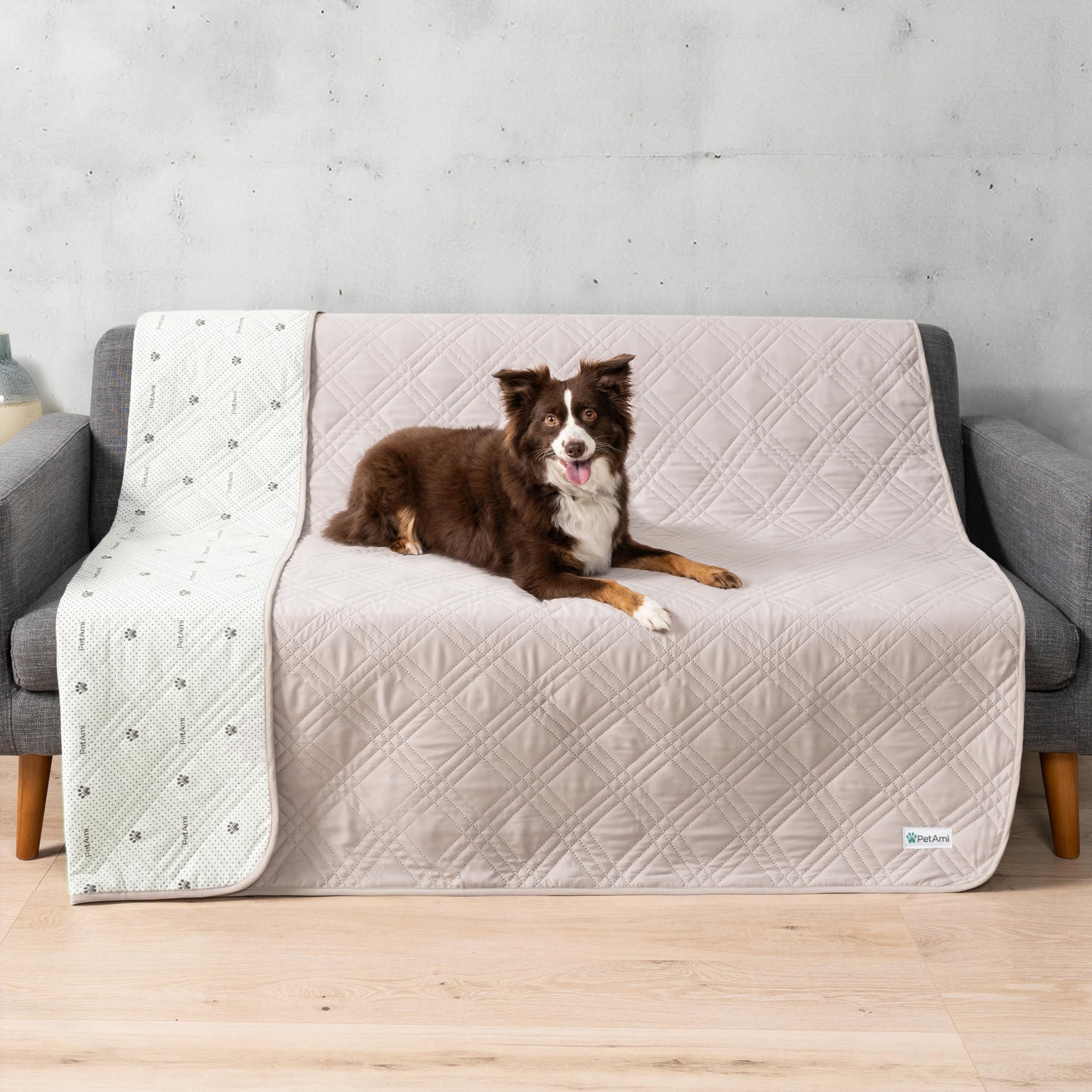 PetAmi Waterproof Couch Cover for Dogs, Waterproof Pet Blanket, Reversible Furniture Cover Sofa Protector for Pet Cat Bed, Washa