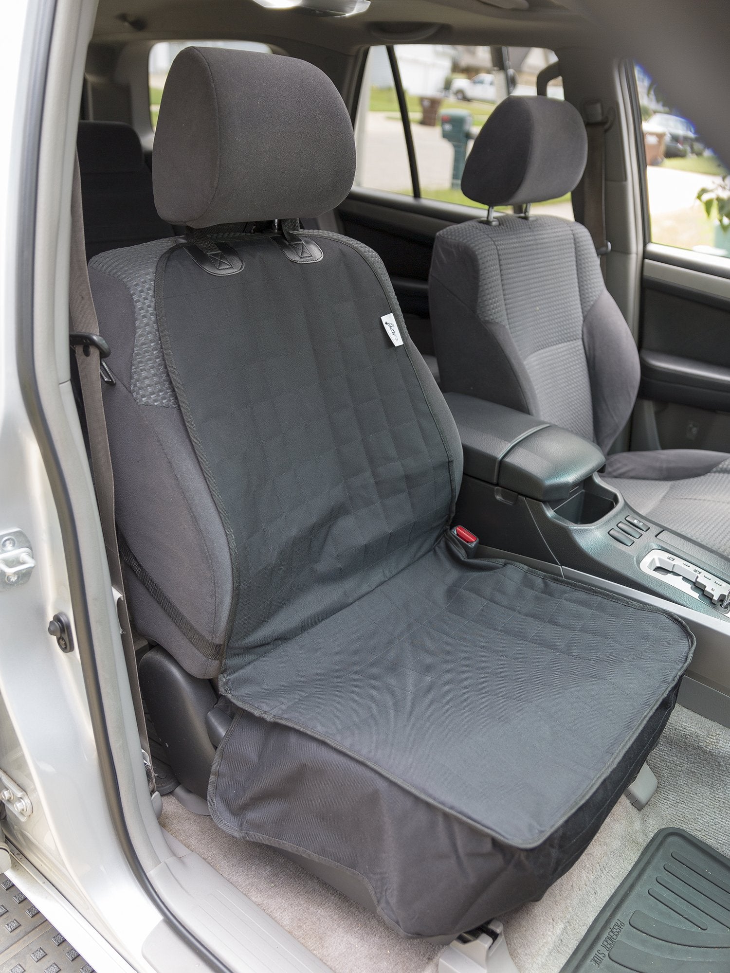 DAK Brands Black Universal Front Seat Cover for Cars/SUVs/Trucks - Easy Install, Waterproof, Non-Slip, Pet Hair & Scratch Protection