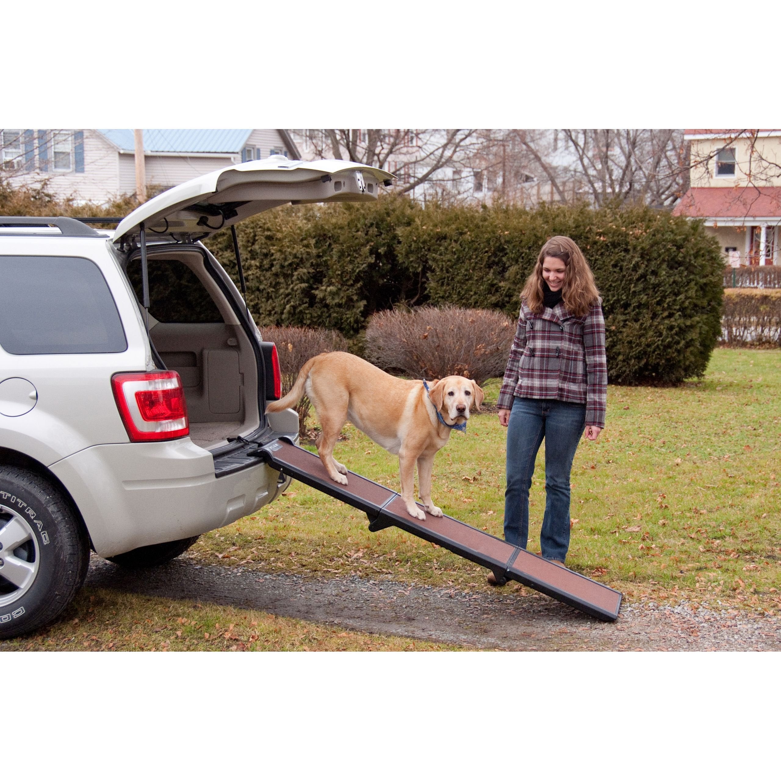 Pet Gear, Chocolate Travel Lite Ramp For Dogs & Cats, 71X16X4-Inches, 15Lbs, 200Lb Load Capacity, Foldable, Rubber Grippers, Secure Placement, Patented Compact Easy-Fold Design, Two Models