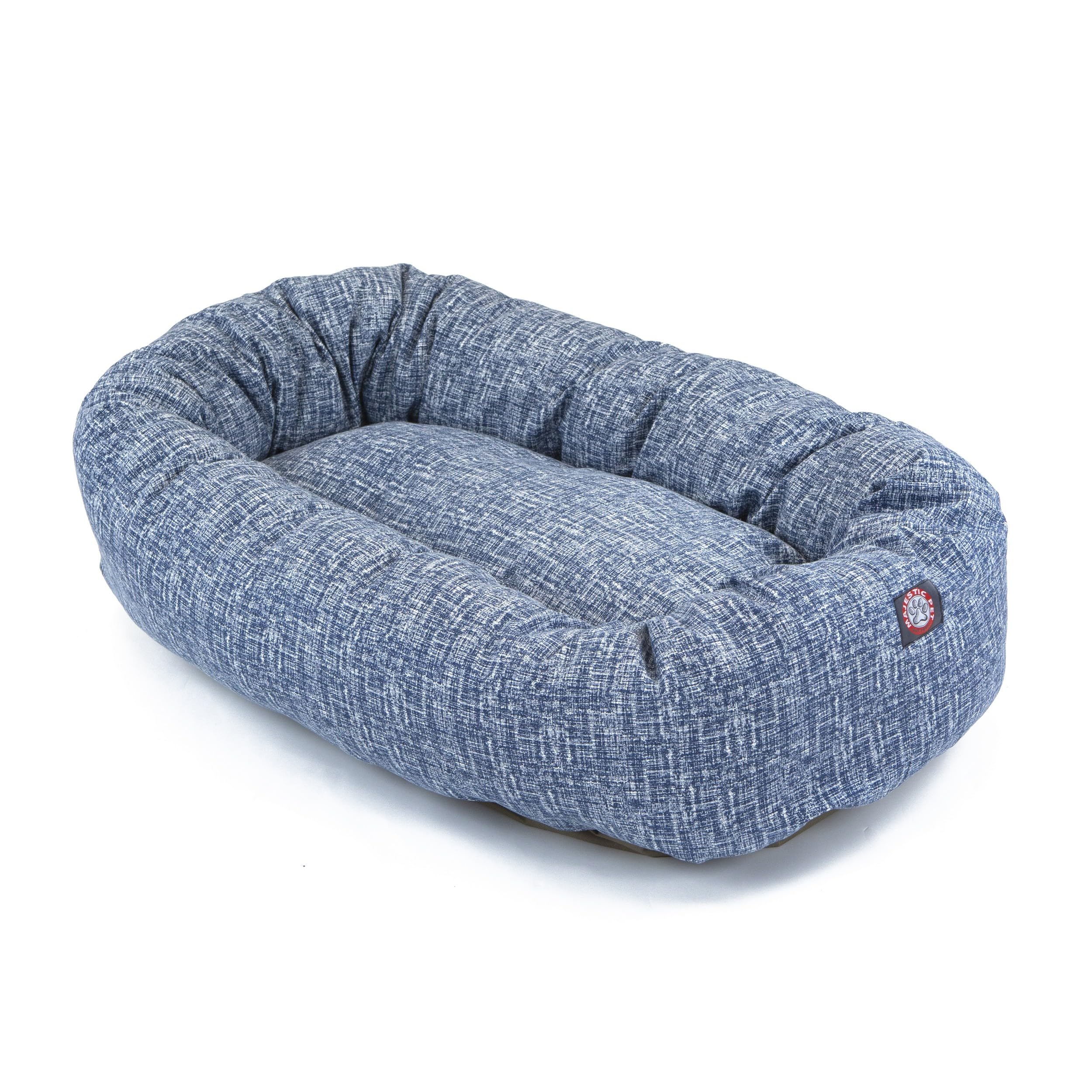 Majestic Pet 40 Inch Bagel Calming Dog Bed Washable - Cozy Soft Round Dog Bed with Spine Support for Dogs to Rest Their Head - F