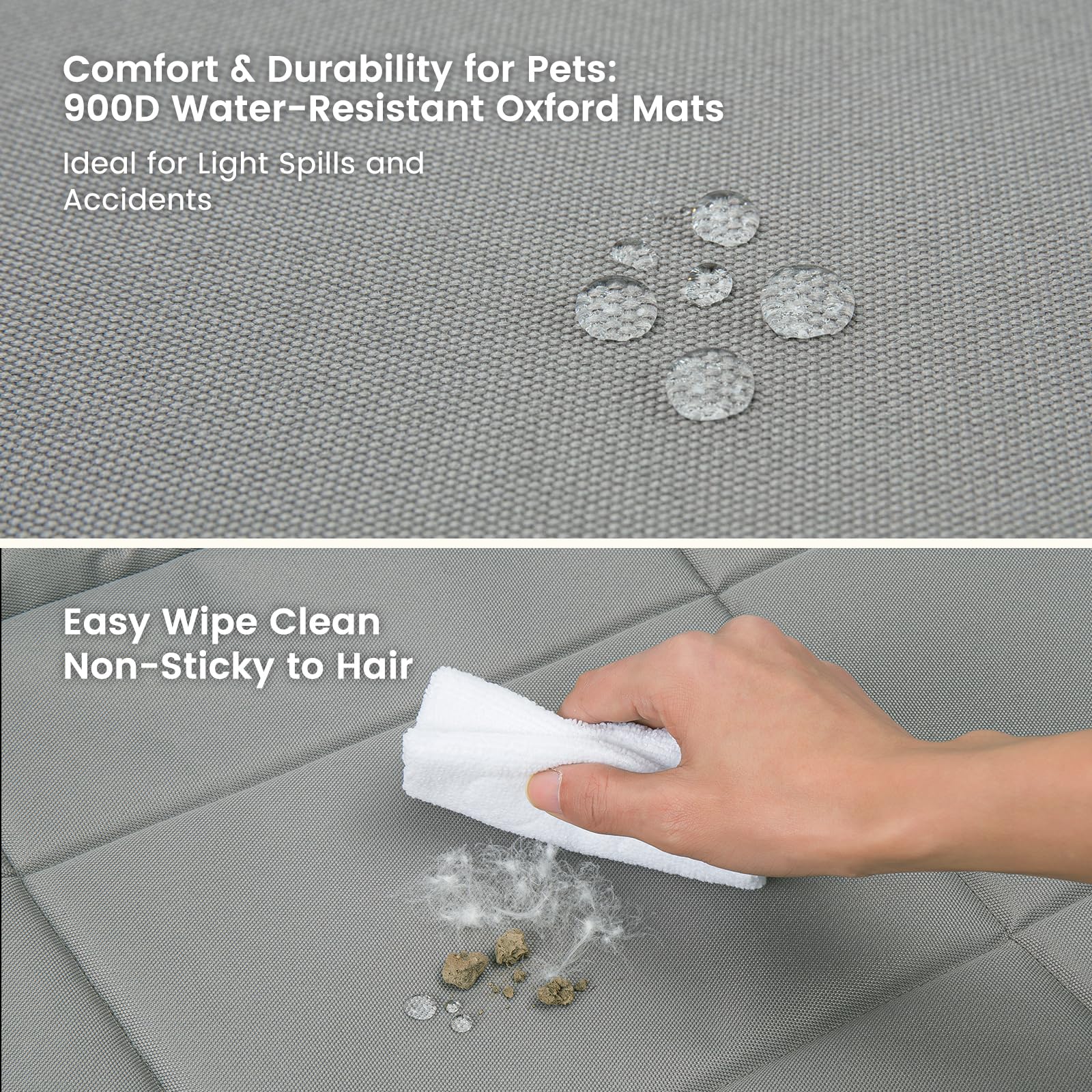 Miguel Outdoor Waterproof Dog Bed For Metal Dog Crates Water-Resistant Oxford All Weather Pet Mat Heavy Duty Durable Easy Clean Travel Indoor Outdoor Puppy Bed(42Inch Dog Bed Dog Crate,Gray)