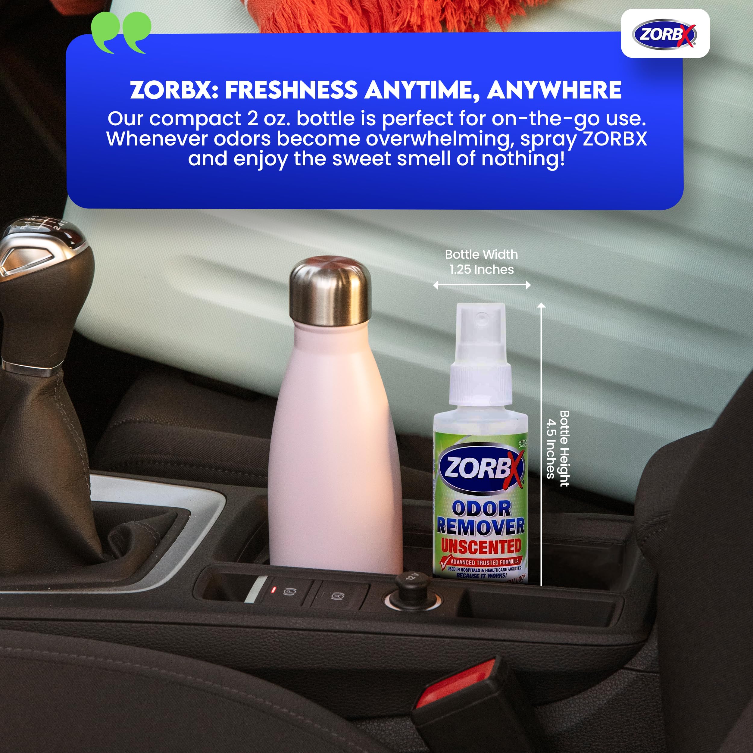Zorbx Unscented Odor Eliminator For Strong Odor 2 Oz, Pack Of 24 - Used In Hospitals & Healthcare Facilities - Advanced Trusted