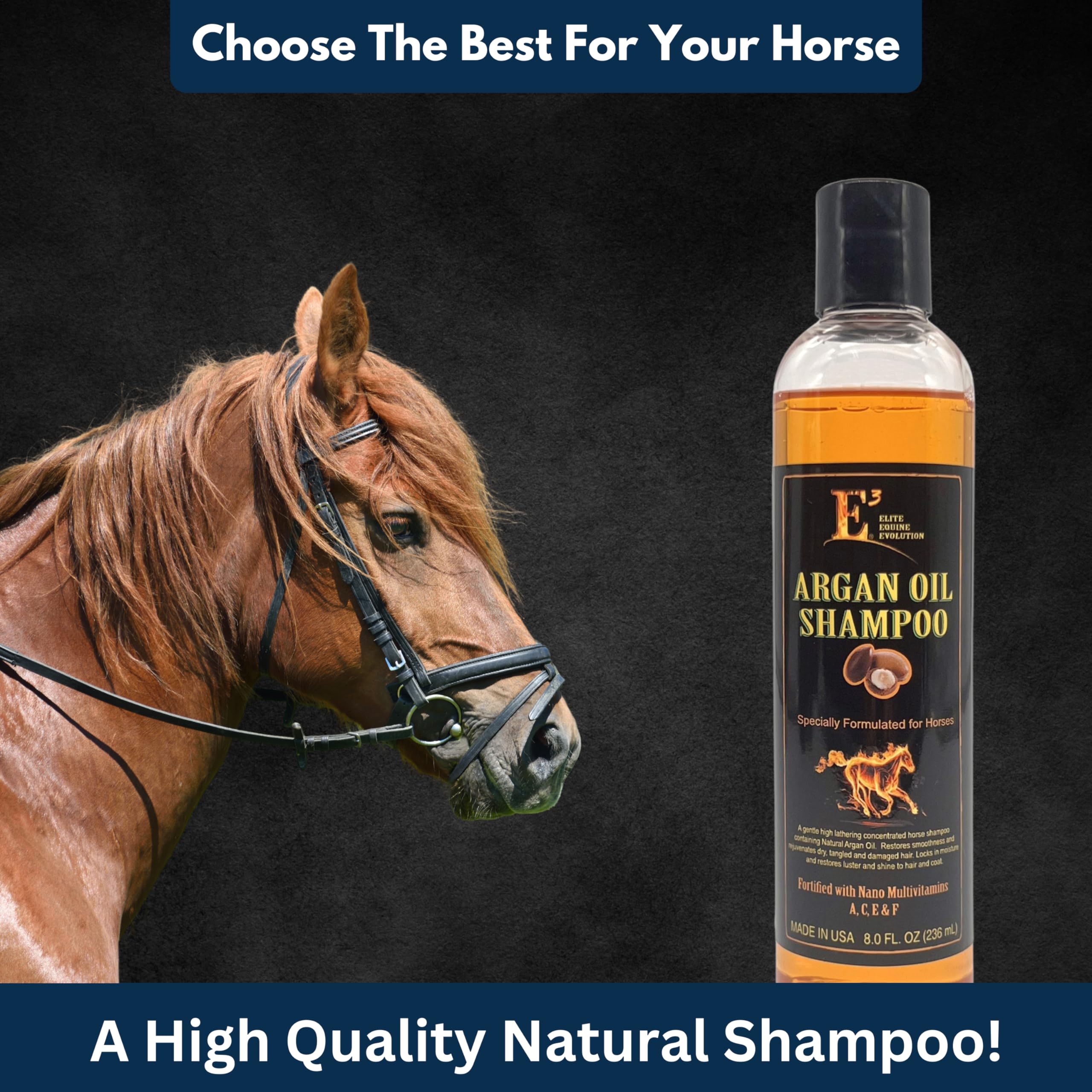 E3 Argan Oil Shampoo - Moisturizing Pet Shampoo, Hair Shampoo Argan Oil, Hair Shine, Shampoo De Caballo, Gentle Formula, Good Fo