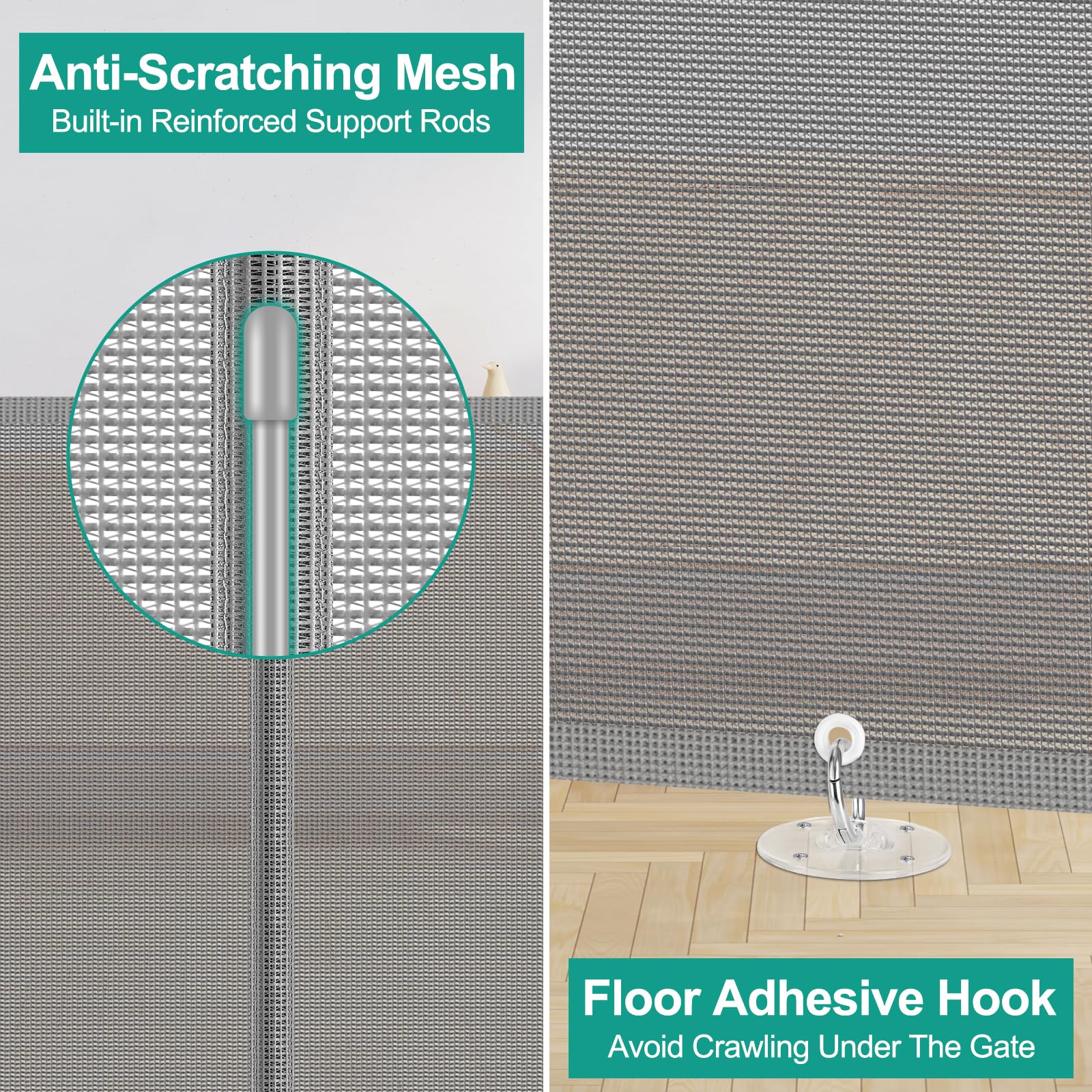 20 Inch Tall x 80 Inch Extra Wide Short Dog Gate to Step Over, Small Dog Gate for The House, Short Pet Gate Indoor Outdoor Puppy