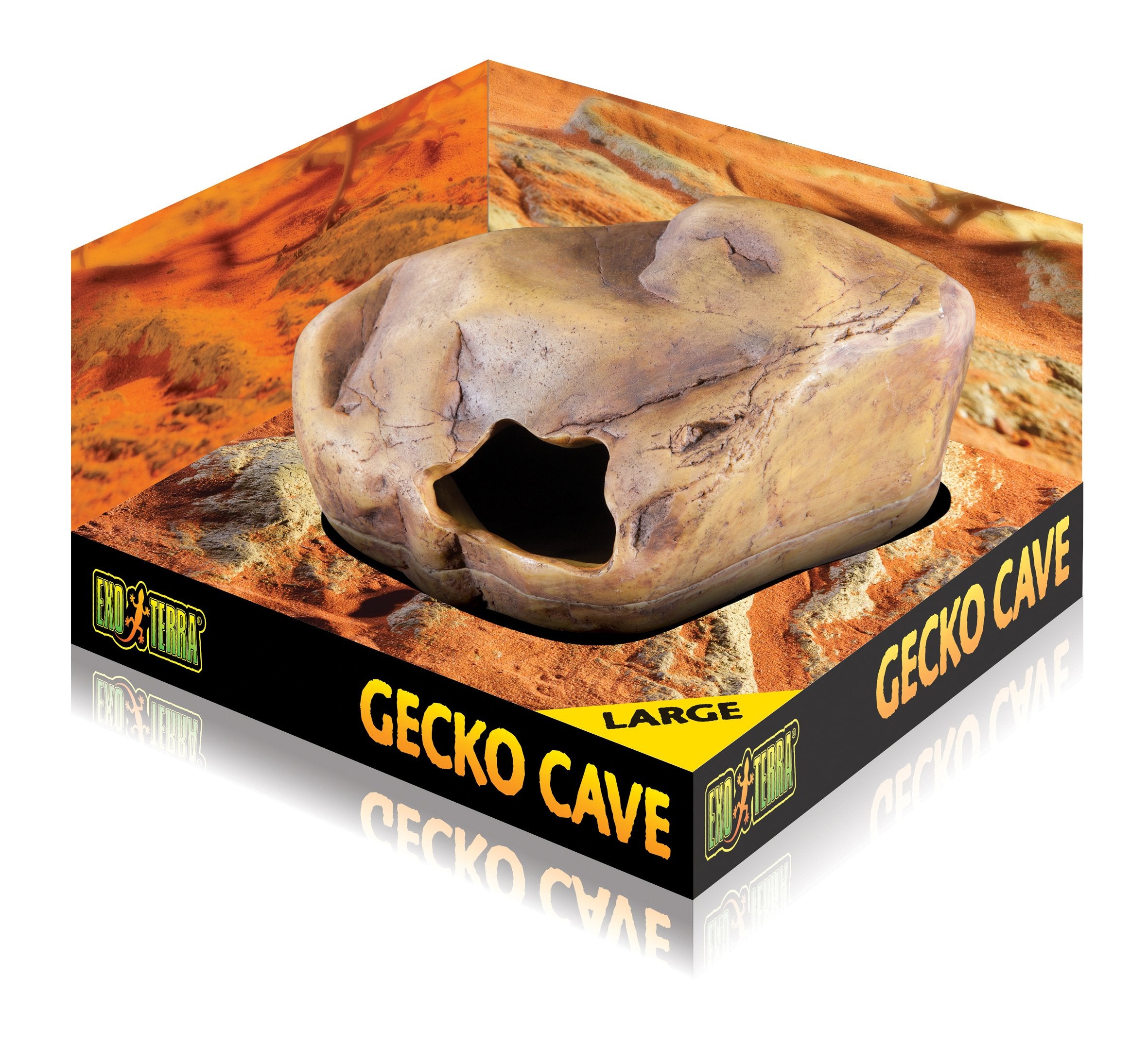 Exo Terra Gecko Cave For Reptiles And Amphibians, Large - Reptile Hideout To Help Alleviate Stress