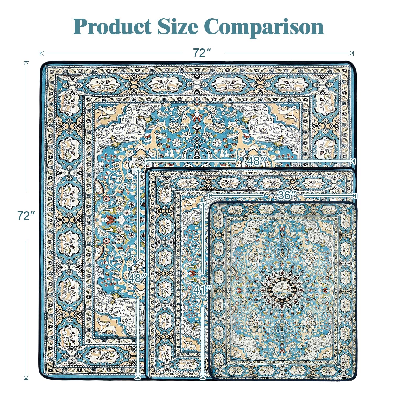 Qeils Washable Pee Pads For Dogs, Reusable Puppy Pads 72''X72'' Super Absorbent Leakproof Extra Large Dog Training Pads, Non-Sli