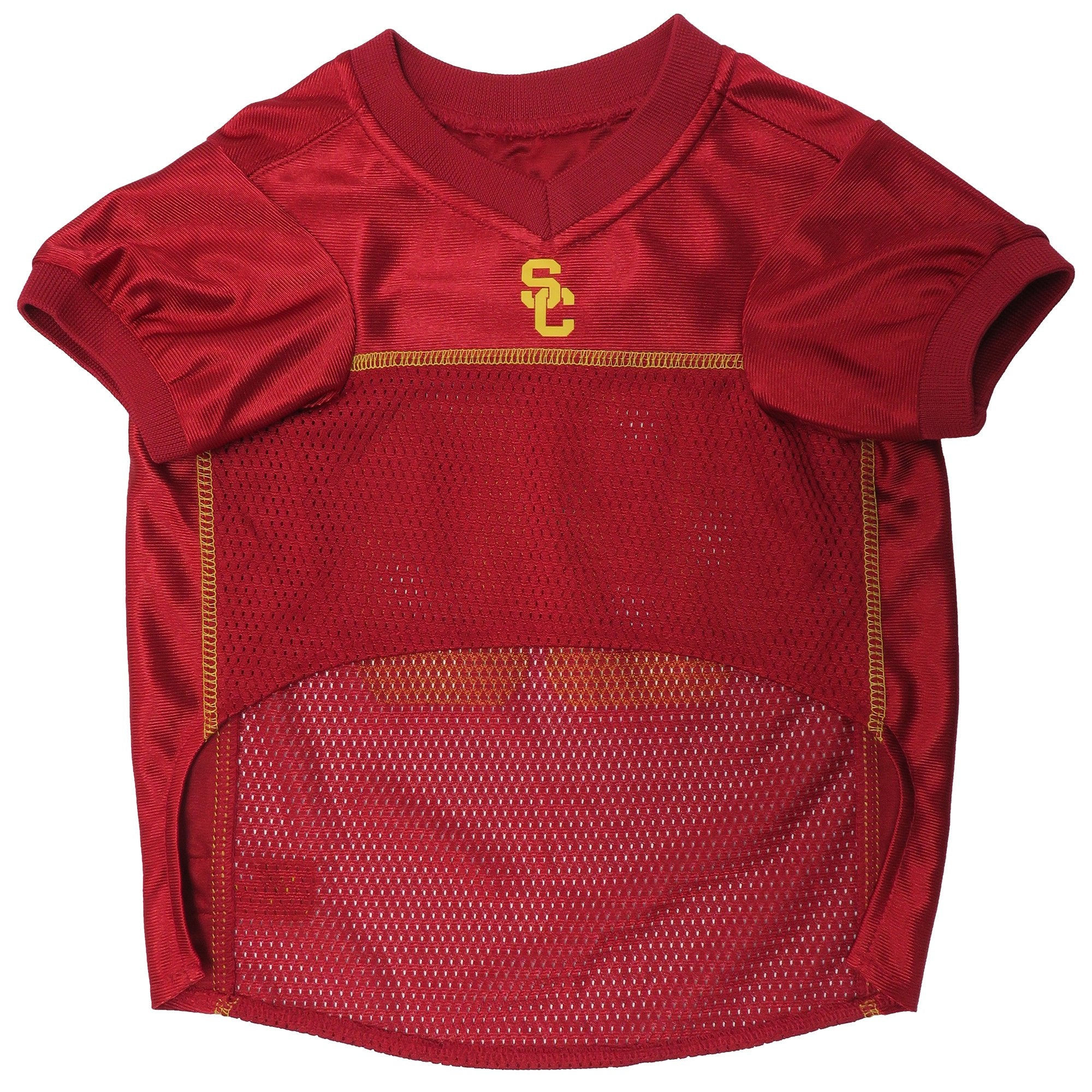 Pets First NCAA College USC Trojans Mesh Jersey for DOGS & CATS, X-Small.Licensed Dog Jersey with your Favorite Football/Basketb
