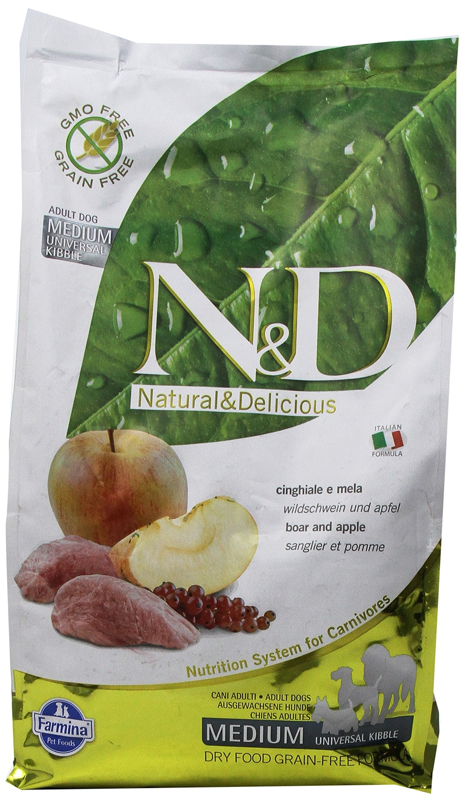 Farmina Natural And Delicious Ancestral Low-Grain Formula Dry Dog Food, 5.5-Pound, Chicken