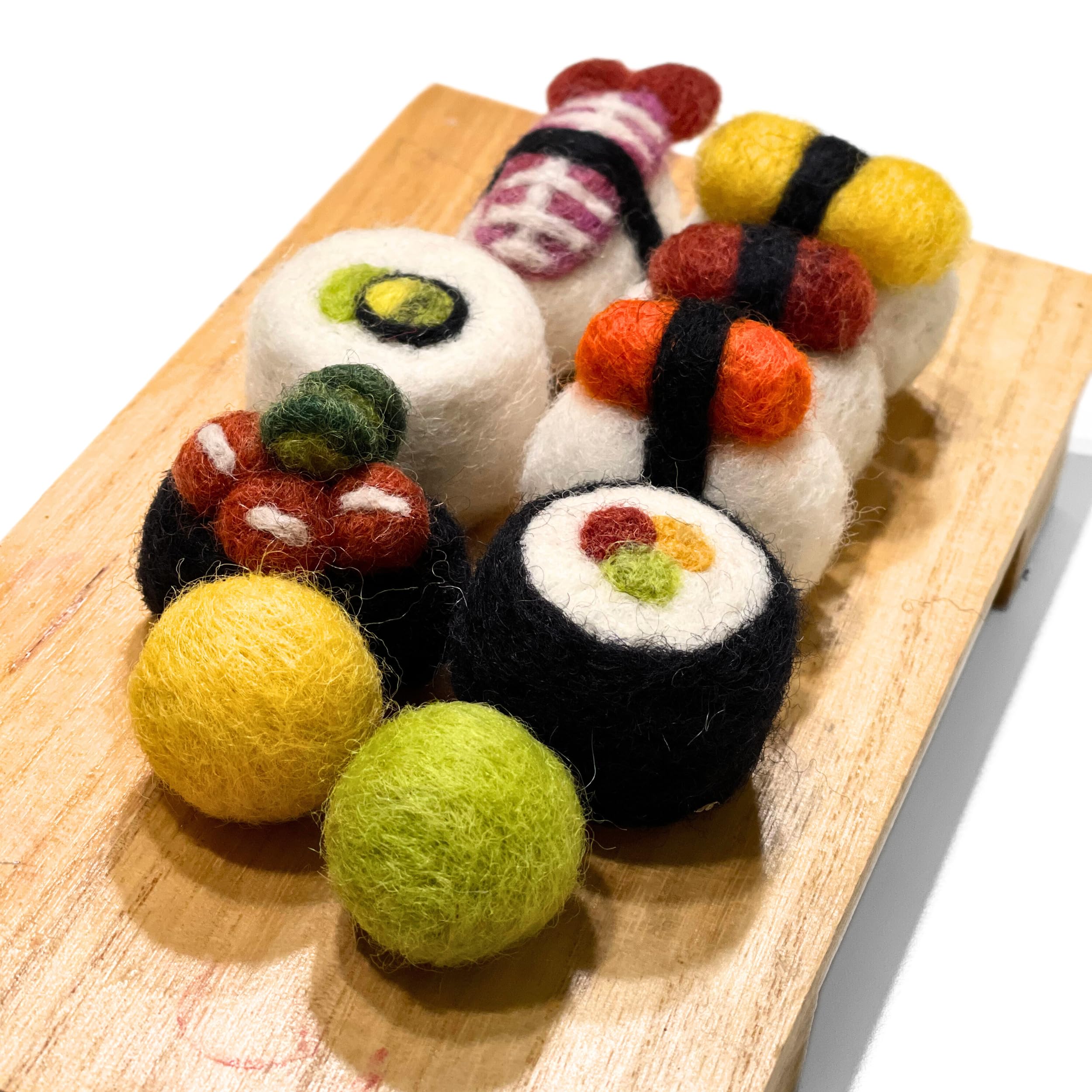 Woolbuddy Cat Toy - Cat Sushi Toy, 8Pcs, Wool Cat Toy For Boredom & Stimulating, Cute Interactive Cat Toys For Indoor Cats, Self Play Cat Kitten Toys, Cat Chew Toy, Cat Enrichment Without Catnip