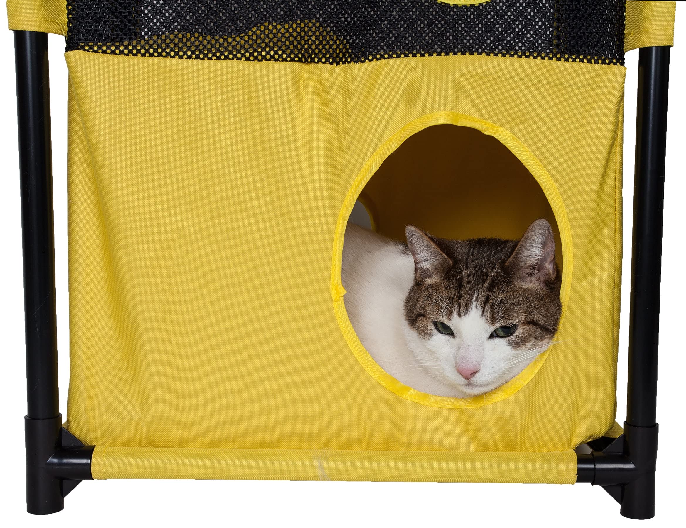 Pet Life Cat House, Blue/Yellow