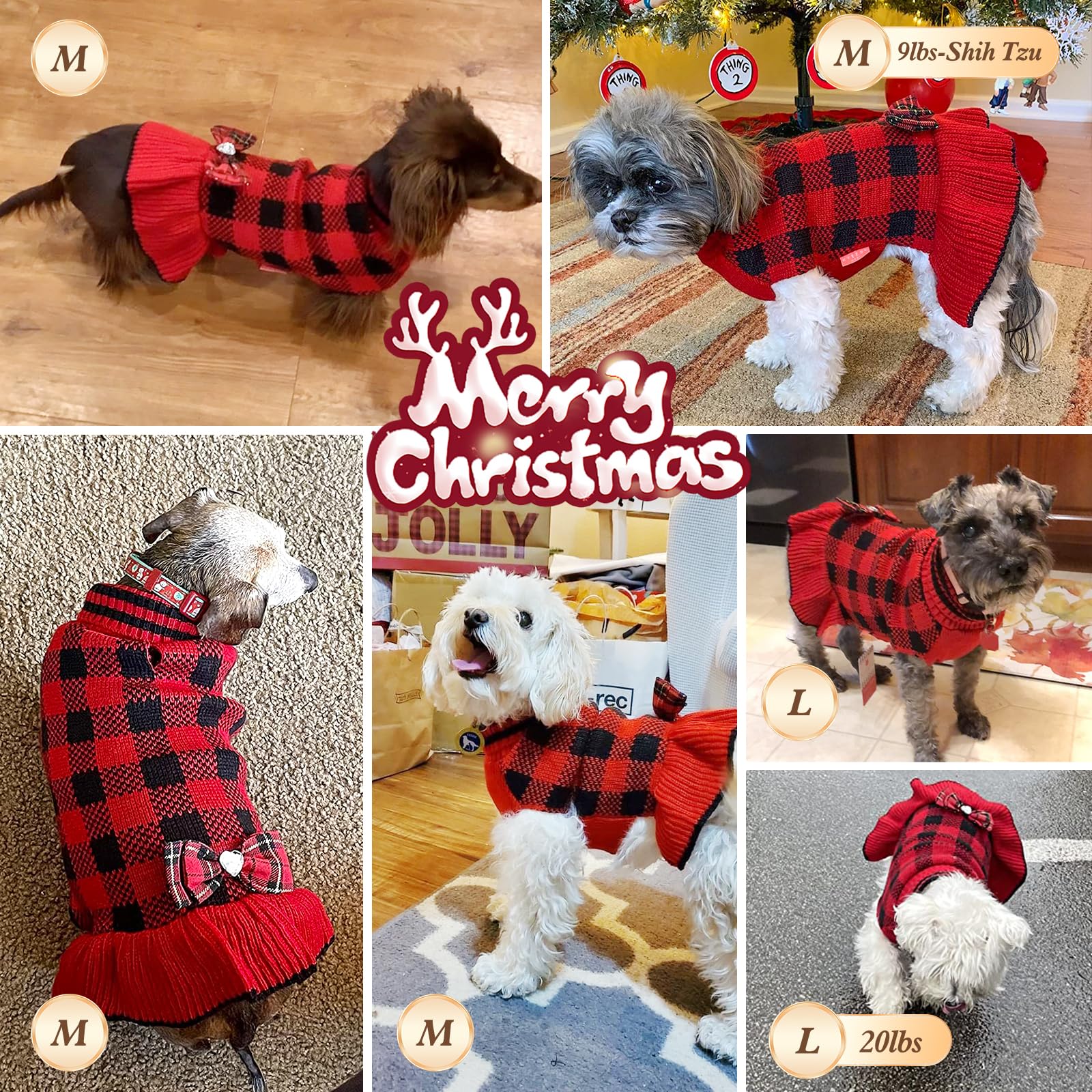 Kyeese Valentines Day Dog Sweaters Dress Pink Heart Design Dogs Sweaters Pet Christmas Outfit With Leash Hole Pet Sweater Pet Cl
