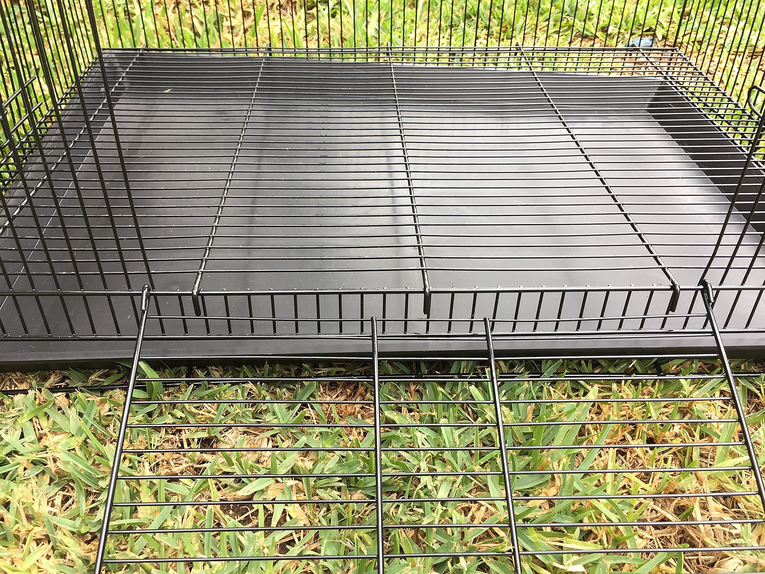 Large 3-Levels Ferret Chinchilla Sugar Glider Rats Animal Cage With 3/8' Wire Cross Shelves And Ladders (30' L X 18' W X 24' H Black)