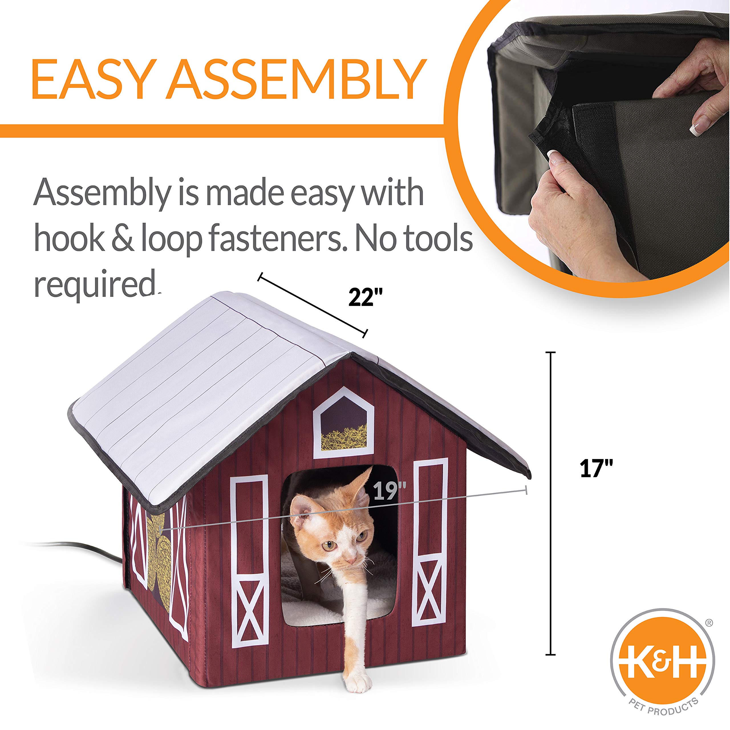 K&H Pet Products Heated Outdoor Cat House For Outside Pets In Winter, Weatherproof Outdoor House For Ferals, Insulated Kitty She