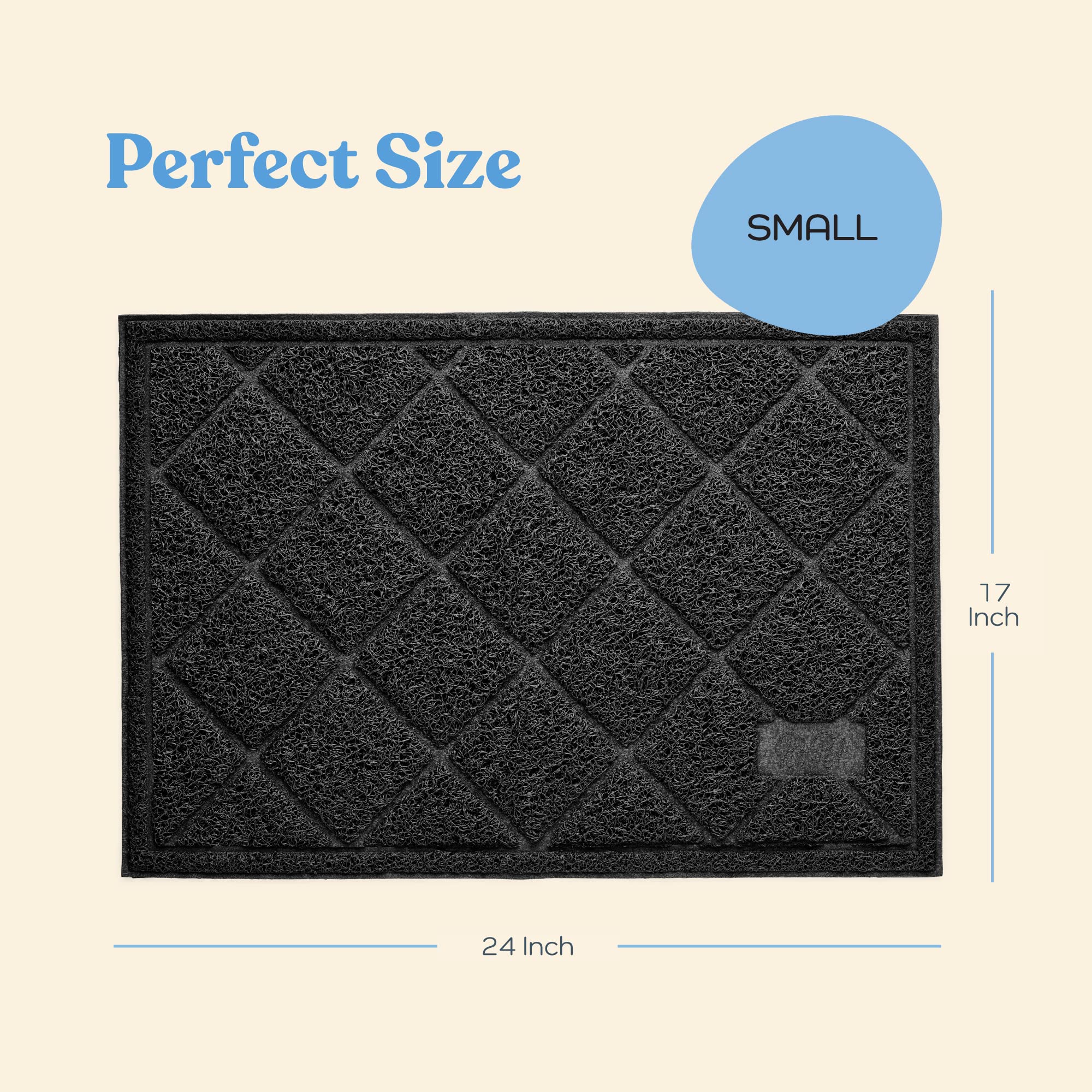 Durable Thick Cat Litter Mat - Modern Cat Mat With Non-Slip Bottom Stays In Place - Super Soft On Kitty Paws - Easy To Clean Litter Box Mat - Waterproof Cat Litter Trapping Mat Protect Floors.