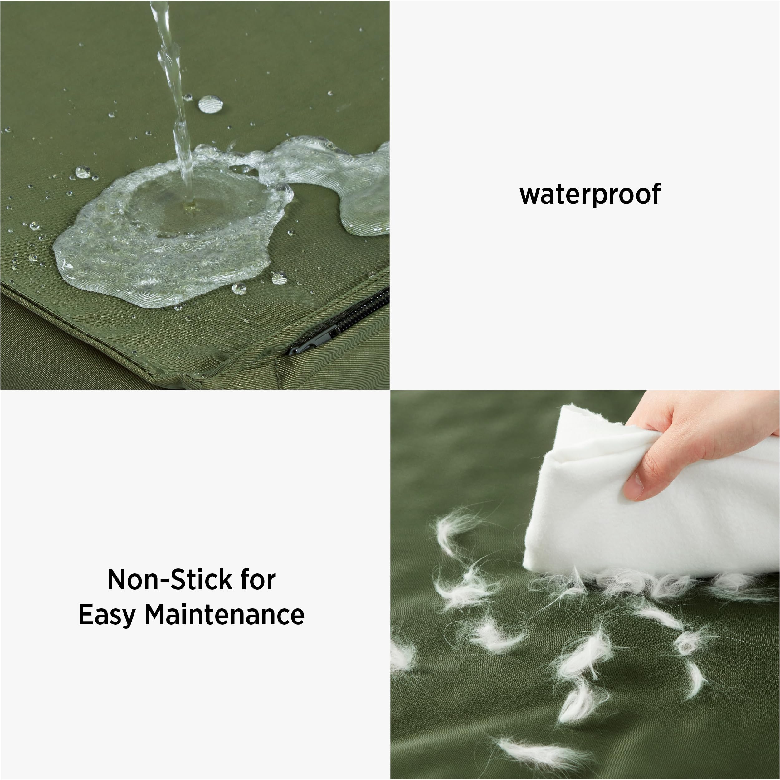 Lesure Water-Resistant Dog Bed Cover - Large Washable Replacement Cover For Pet Mat 36X27X3 Inches, Green