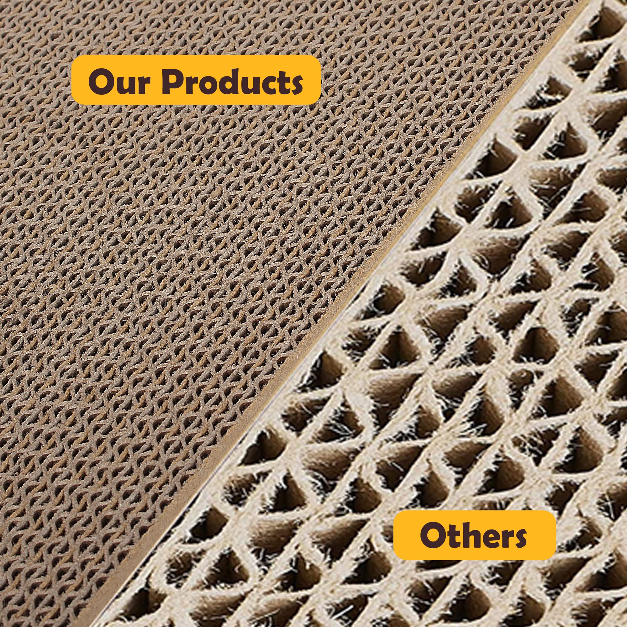 SMARTBEAN Cat Scratcher - Reversible Cardboard Design, 17.3"L x 7.9"W x 4.7"H, Gray/Beige, Model SB0007,