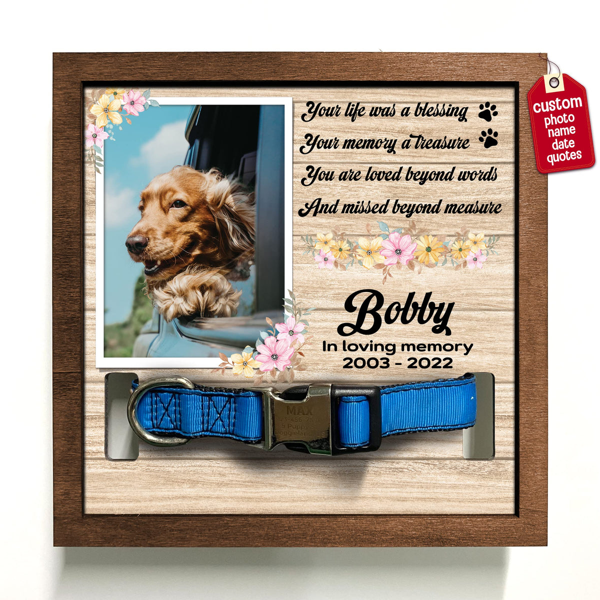 Bfigift Memorial Gifts Customized Dog Picture Frame Dog Loss Sympathy Gift Personalized Dog Gifts Memorial Plaques Personalized For Dogs That Passed Cat Memorial Picture Frame Best Dog Ever Gifts