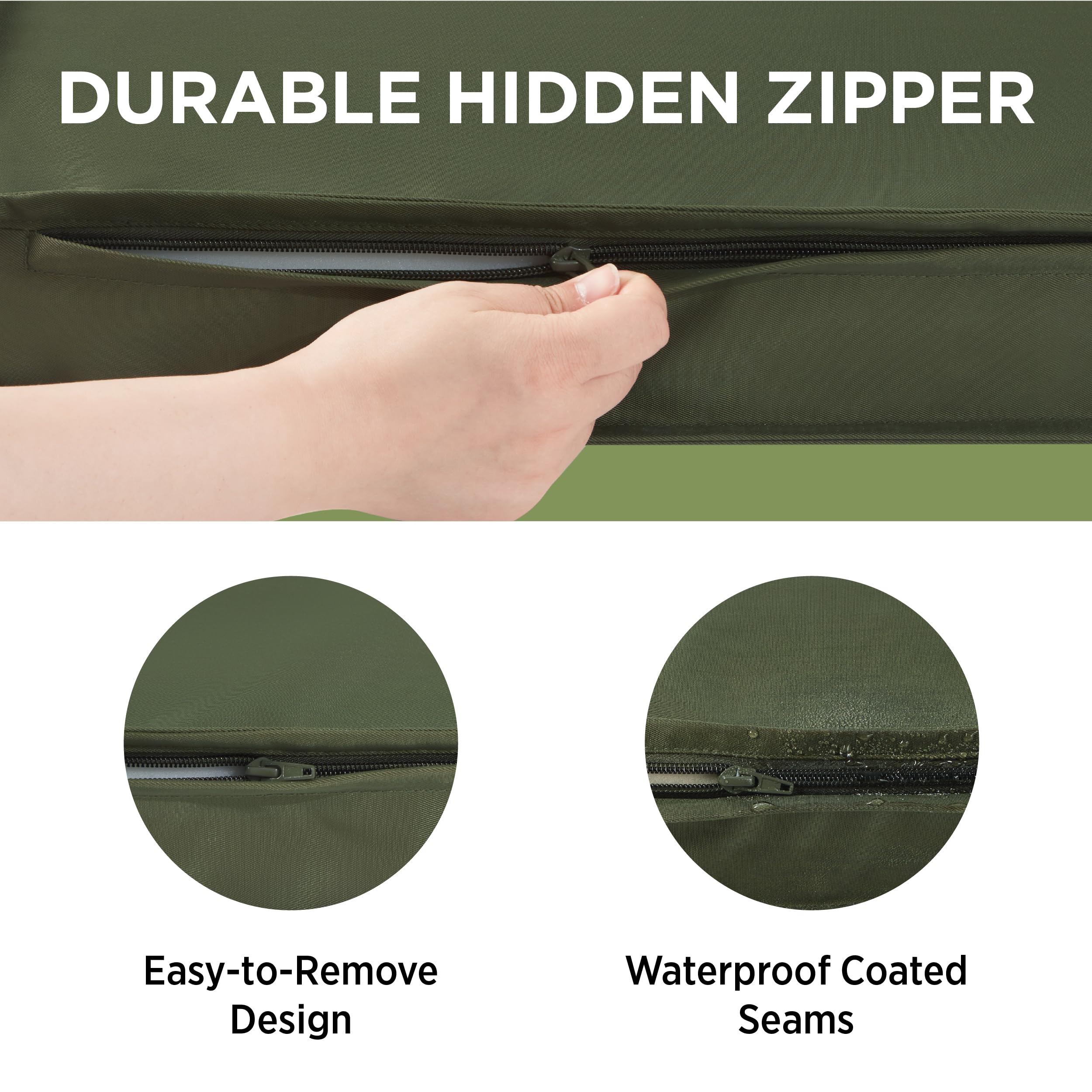 Lesure Water-Resistant Dog Bed Cover - Large Washable Replacement Cover For Pet Mat 36X27X3 Inches, Green