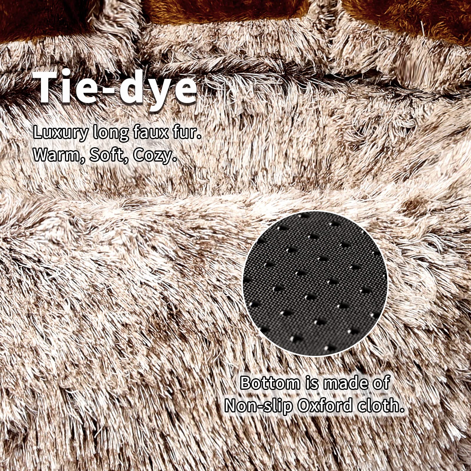 Jiupety Paw Shape Calming Pet Bed, Plush Faux Fur Donut Bed for Dogs & Cats, Machine Washable, Non-Slip Bottom, Medium (22   22