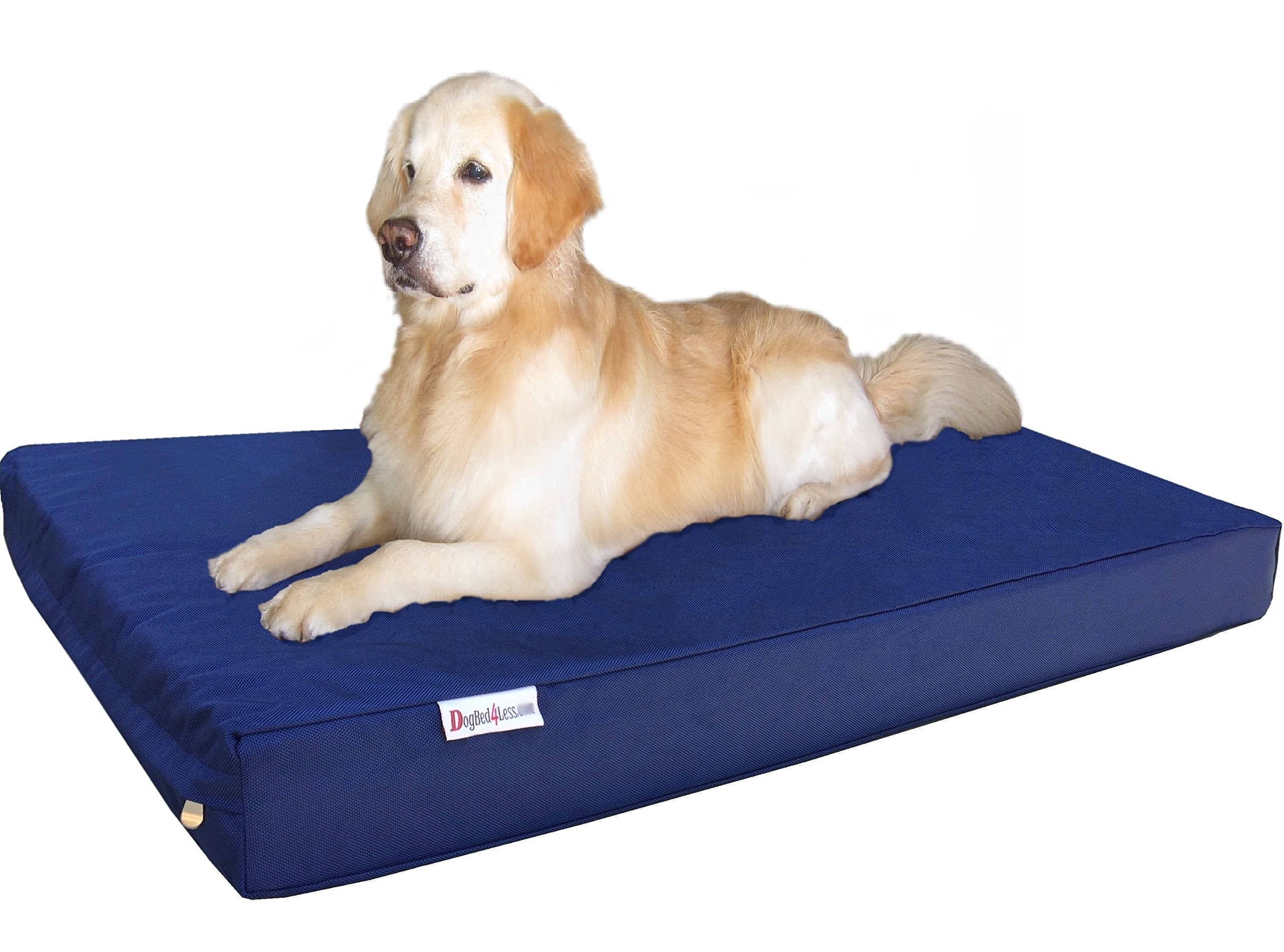 Dogbed4Less Orthopedic Cooling Memory Foam Dog Bed For Large Dog, Waterproof Liner And Durable Pet Bed Cover, Xxl 55X37X4 Inch, 1680 Nylon In Blue Color