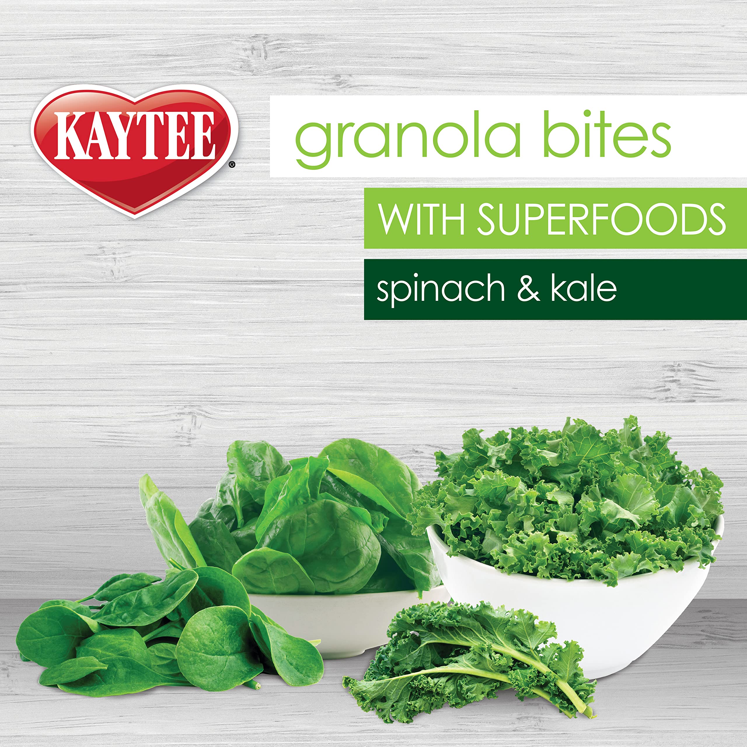 Kaytee Granola Bites with Super Foods Spinach and Kale for Pet Birds, Conure, Cockatiel, Lovebird, Parakeet, Amazon, African Gre
