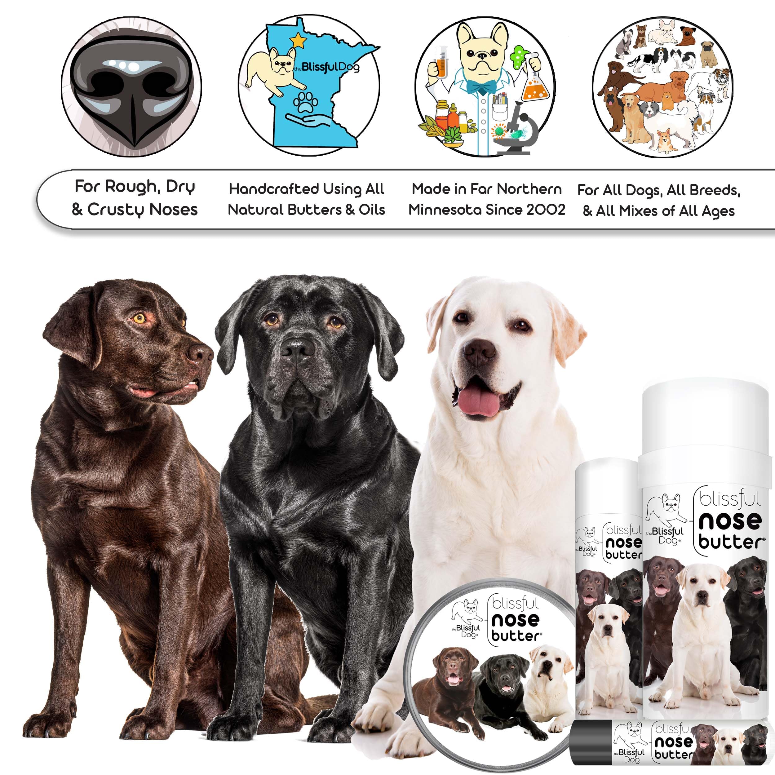 The Blissful Dog Labrador Retriever Unscented Nose Butter, 0.50-Ounce