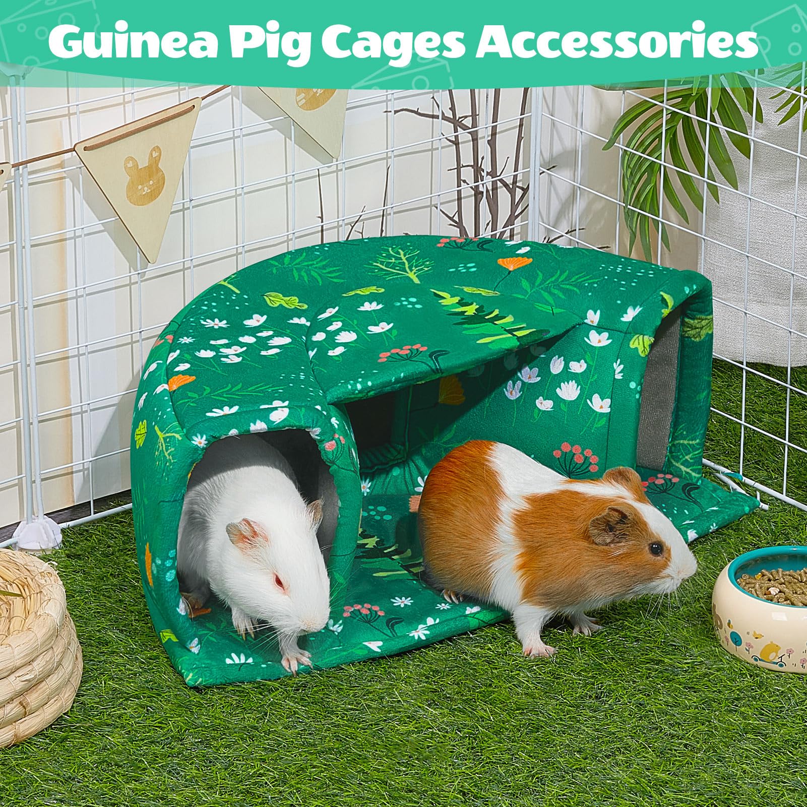 Unicorn Catcher Guinea Pig Hideout - Large Cozy Bed, Warm House, Washable Tunnel Accessories For Small Pets: Hamster, Chinchilla