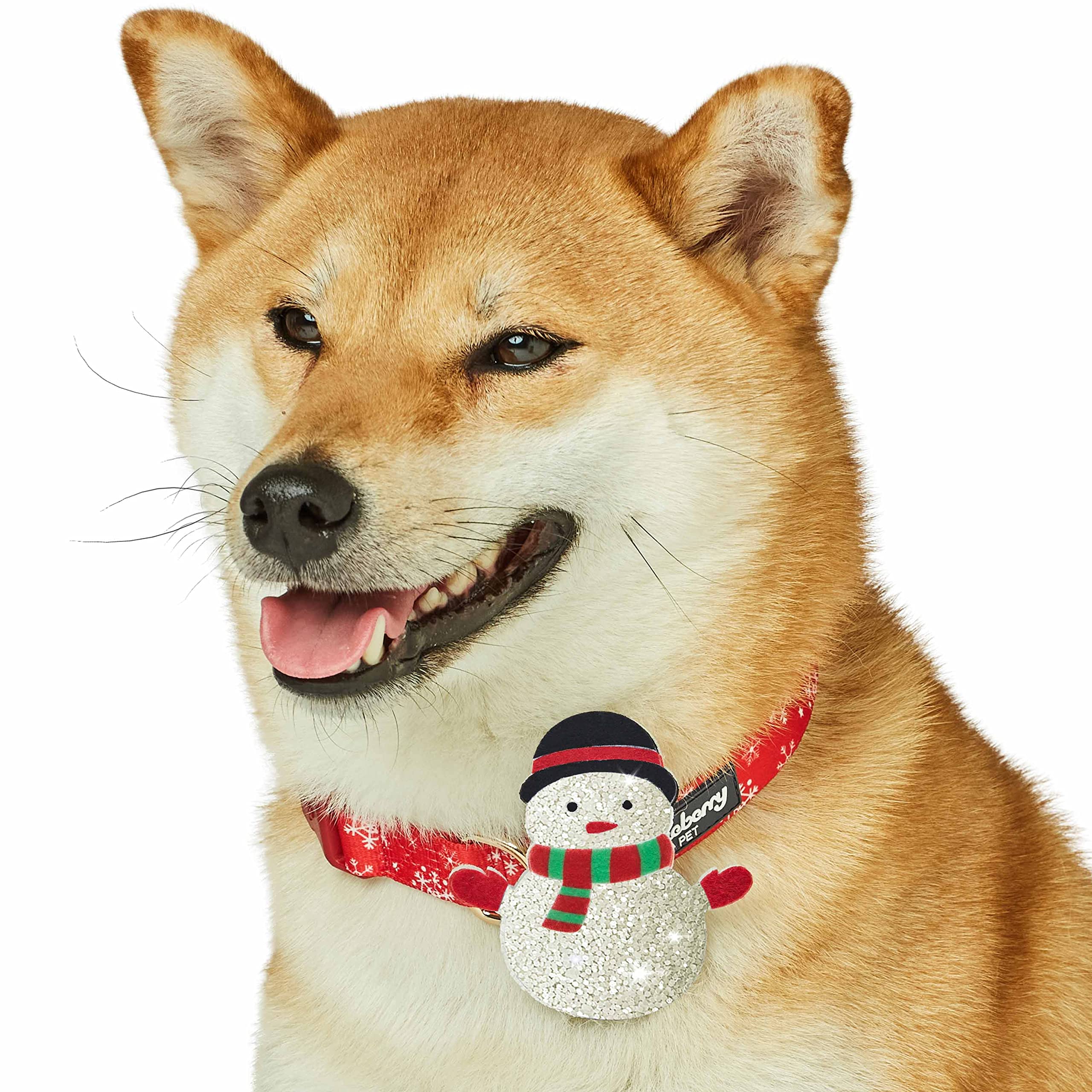 Blueberry Pet Christmas Snowflake Adjustable Dog Collar, Small, Neck 12''-16'', Festive Snowman D  Cor - Dog Collars For Small D