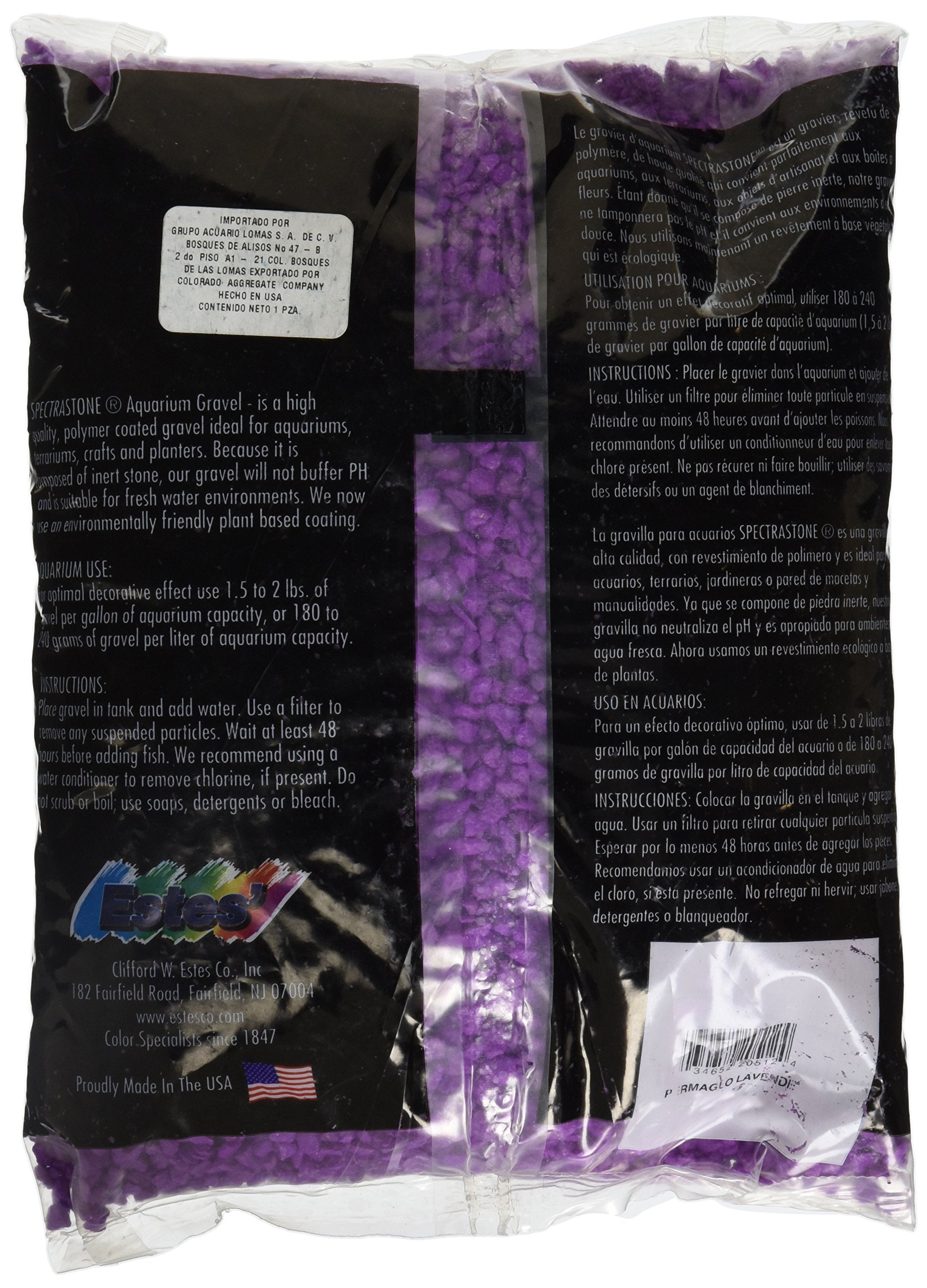 Spectrastone Permaglo Lavender Aquarium Gravel For Freshwater Aquariums, 5-Pound Bag