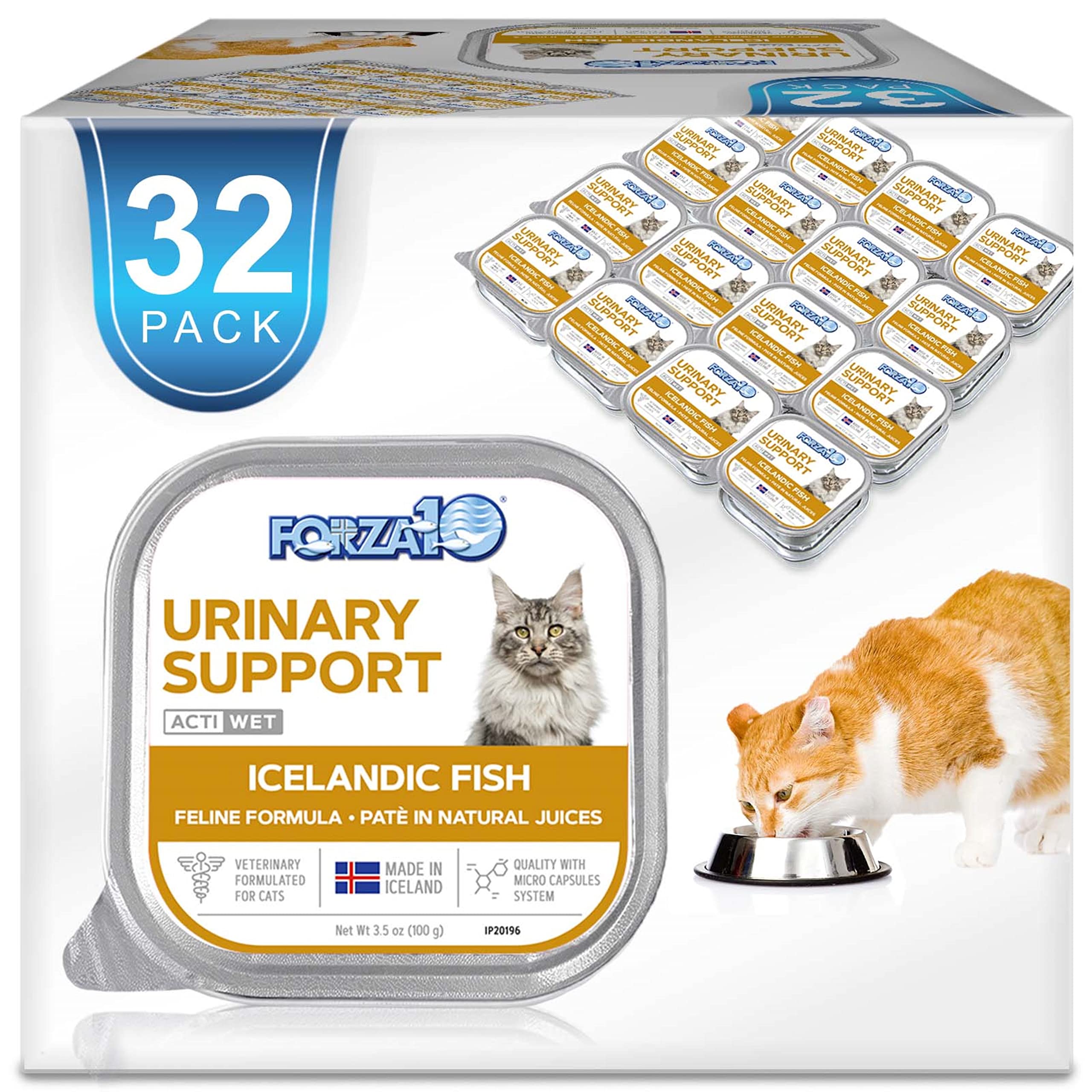 Forza10 Actiwet Urinary Cat Food, Canned Salmon Fish Flavor Urinary Tract Health Cat Food Wet, Vet Approved for Urinary Health, 